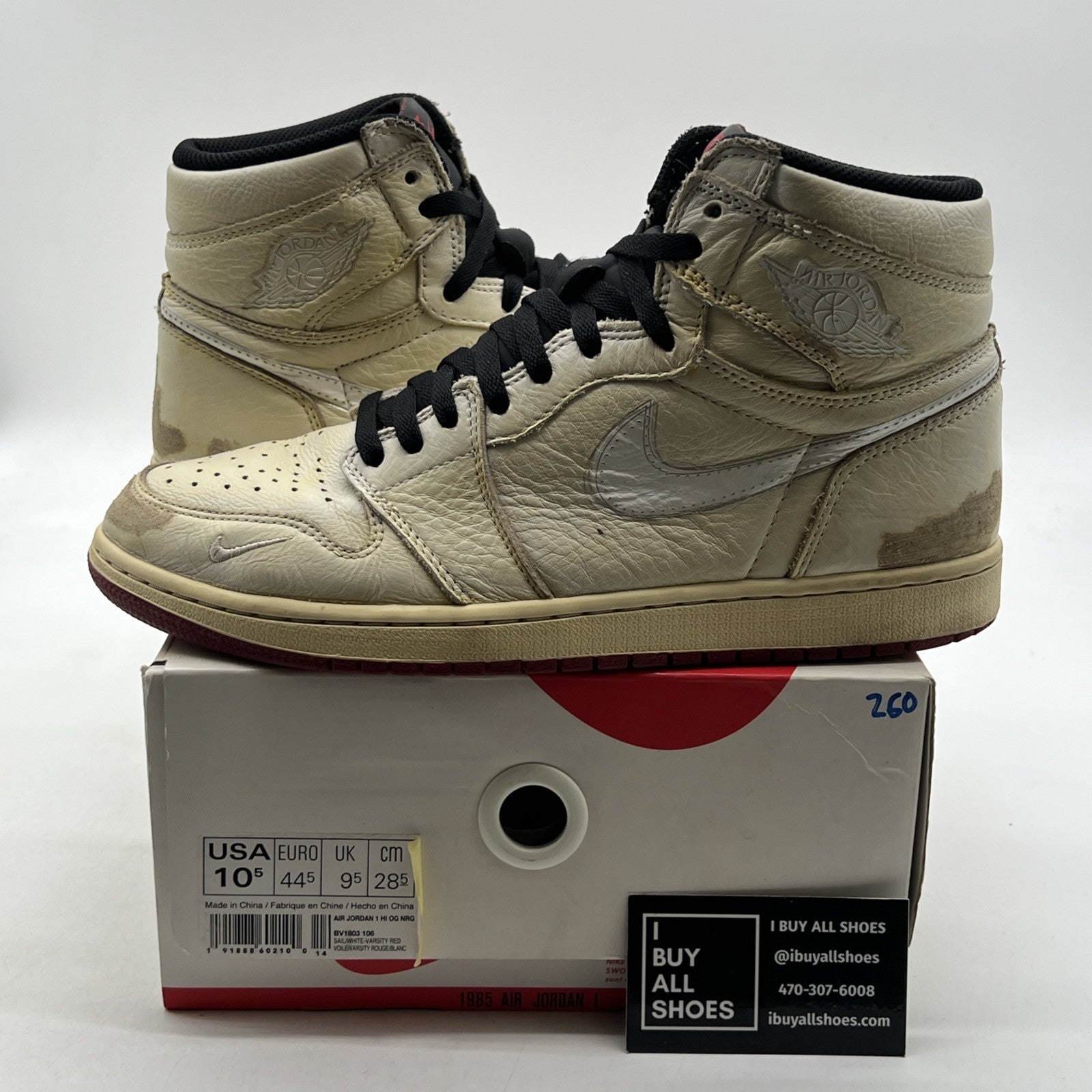 Size 10.5 - Air Jordan 1 Retro High OG Nigel Sylvester 2018 (BV1803-106)