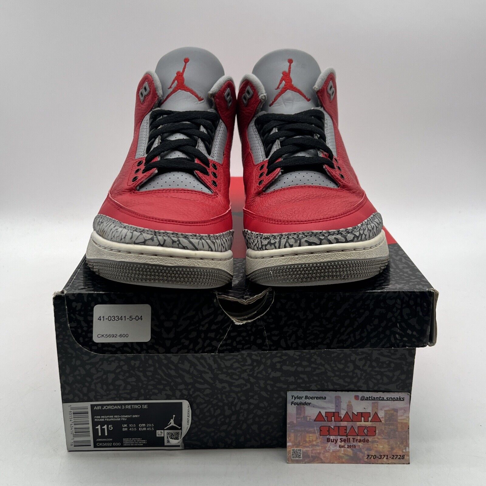 Size 11.5 - Jordan 3 Retro SE Mid Unite Black White Red Leather (CK5692-600)