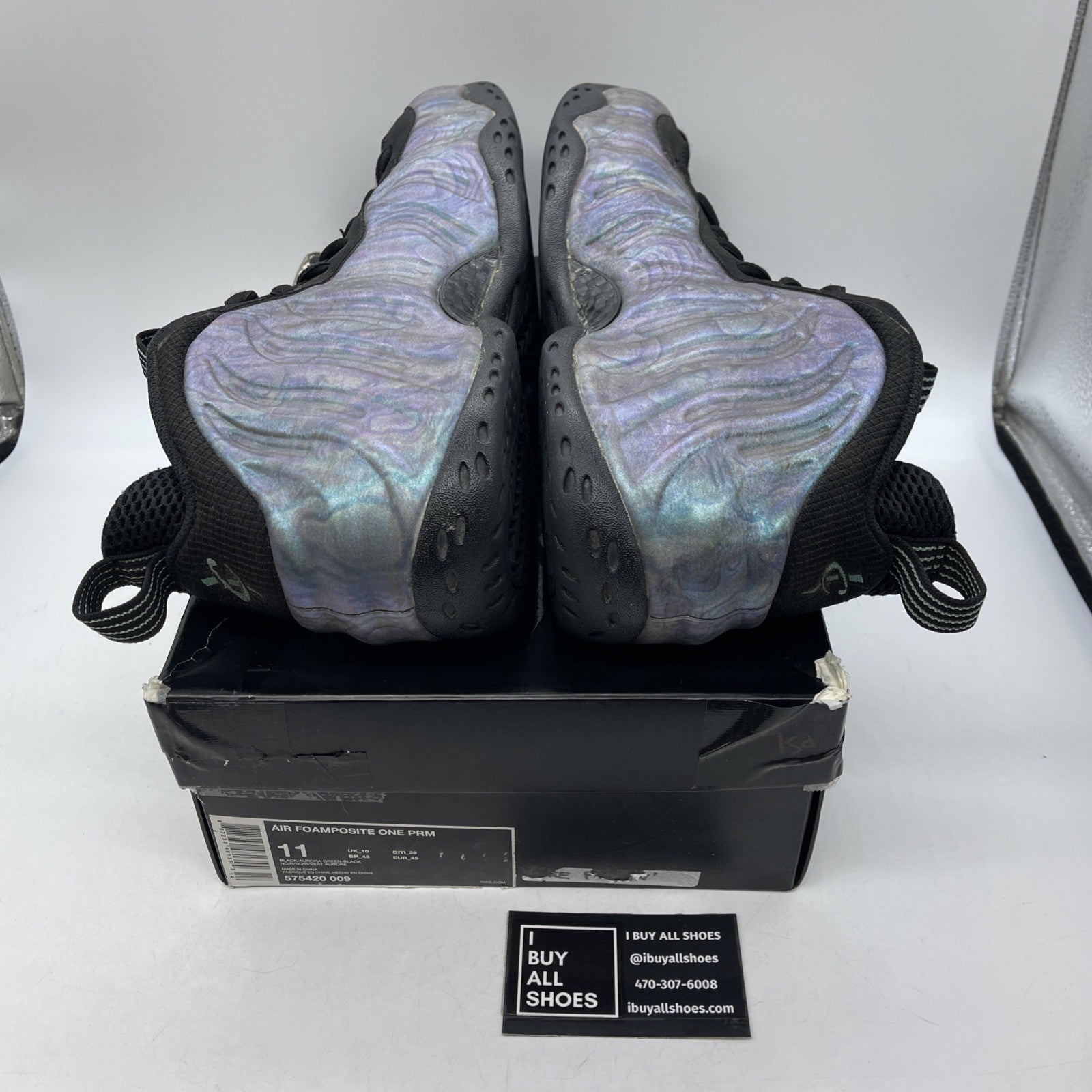 Size 11 - Nike Air Foamposite One Premium Abalone Blue Black Suede (575420-009)