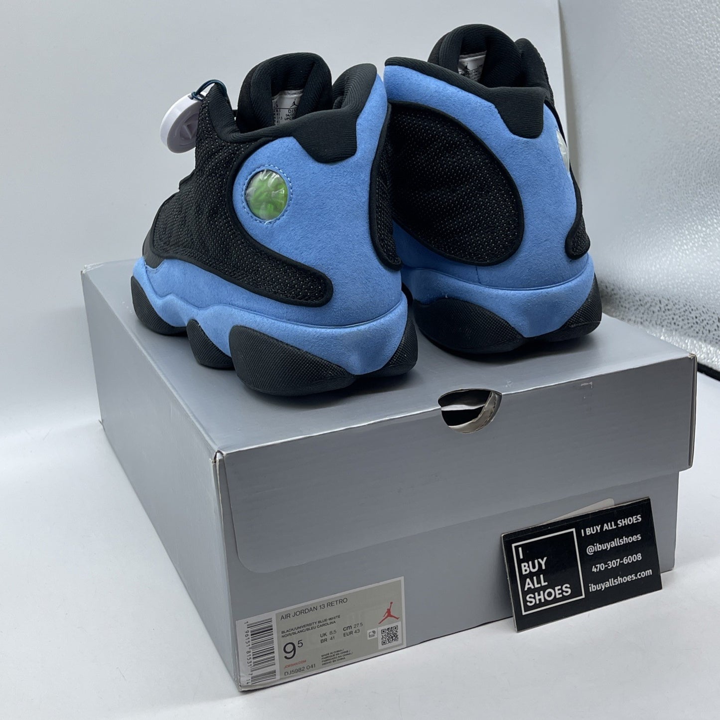 Size 10.5 - Jordan 13 Retro Mid Black University Blue Suede (DJ5982-041)