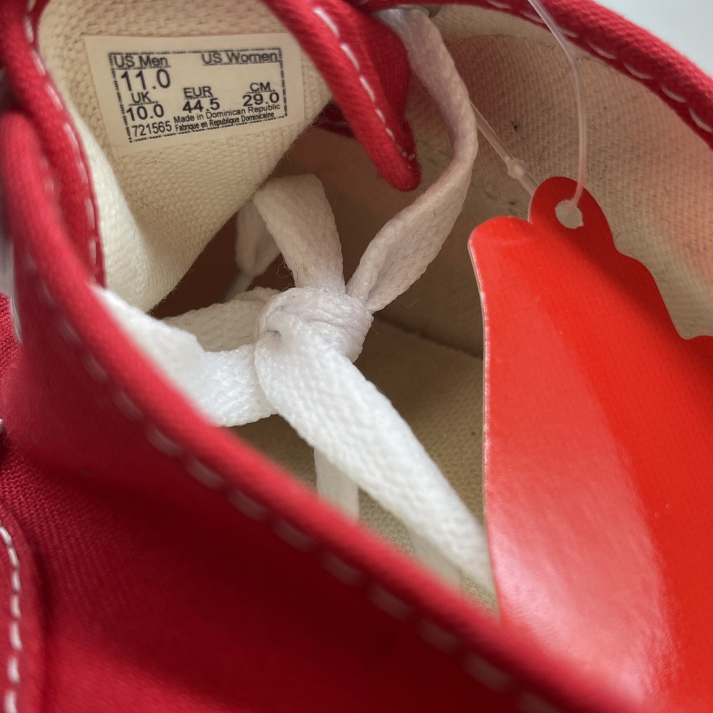 Size 11 - Vans core classic authentic Red White Suede (VN000EE3RED1)