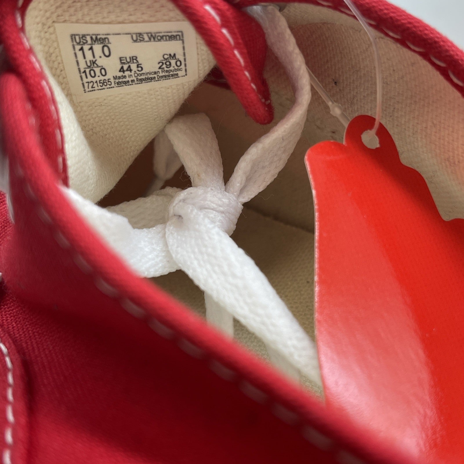 Size 11 - Vans core classic authentic Red White Suede (VN000EE3RED1)