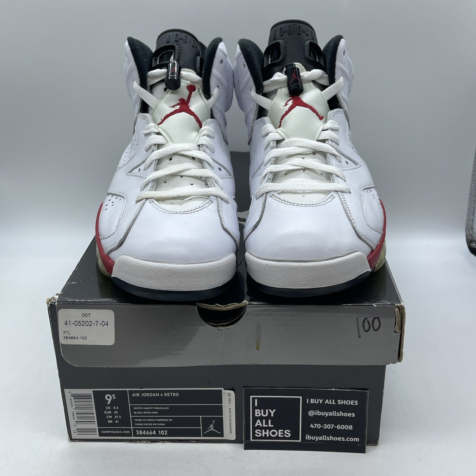 Size 9.5 - Air Jordan 6 Retro Bulls (384664-102)