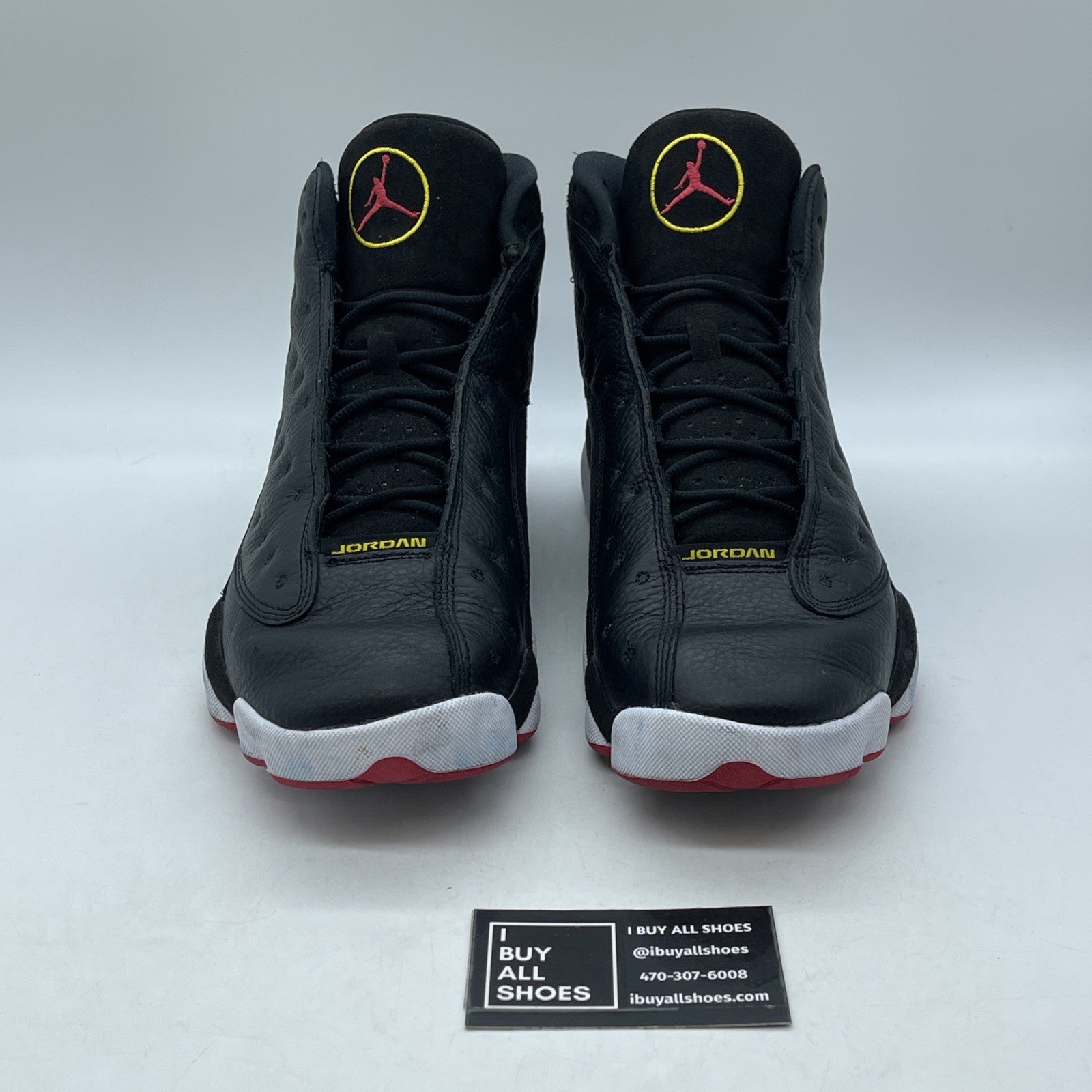 Size 12 - Jordan 13 Retro Mid Playoff Black White Suede Leather (414571-062)