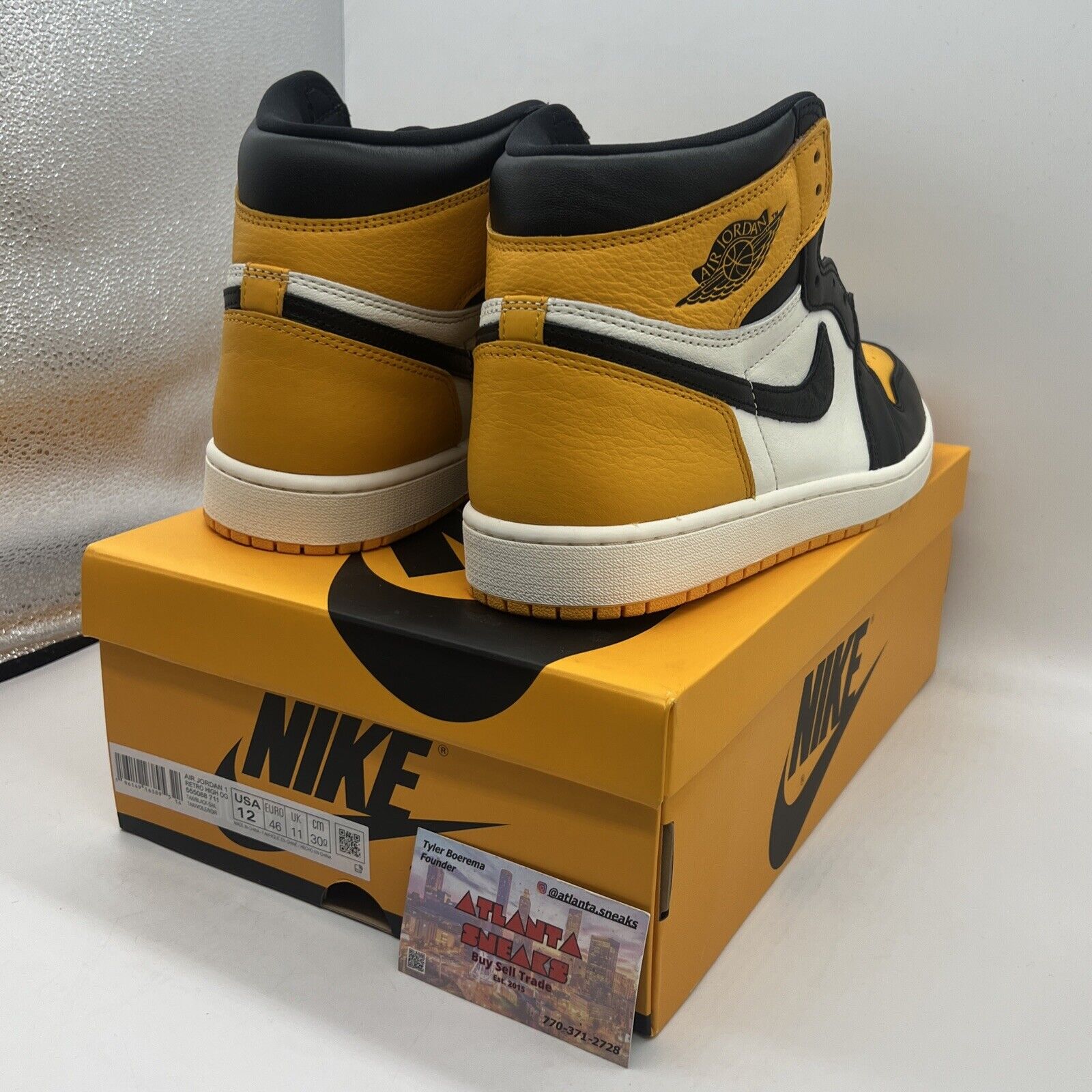 Size 12 - Jordan 1 Retro OG High Yellow Toe Brand New Og All