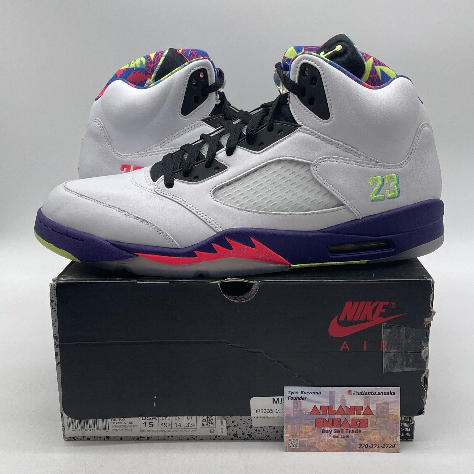 Size 15 - Jordan 5 Retro Alternate Bel-Air 2020 White Purple (DB3335-100)