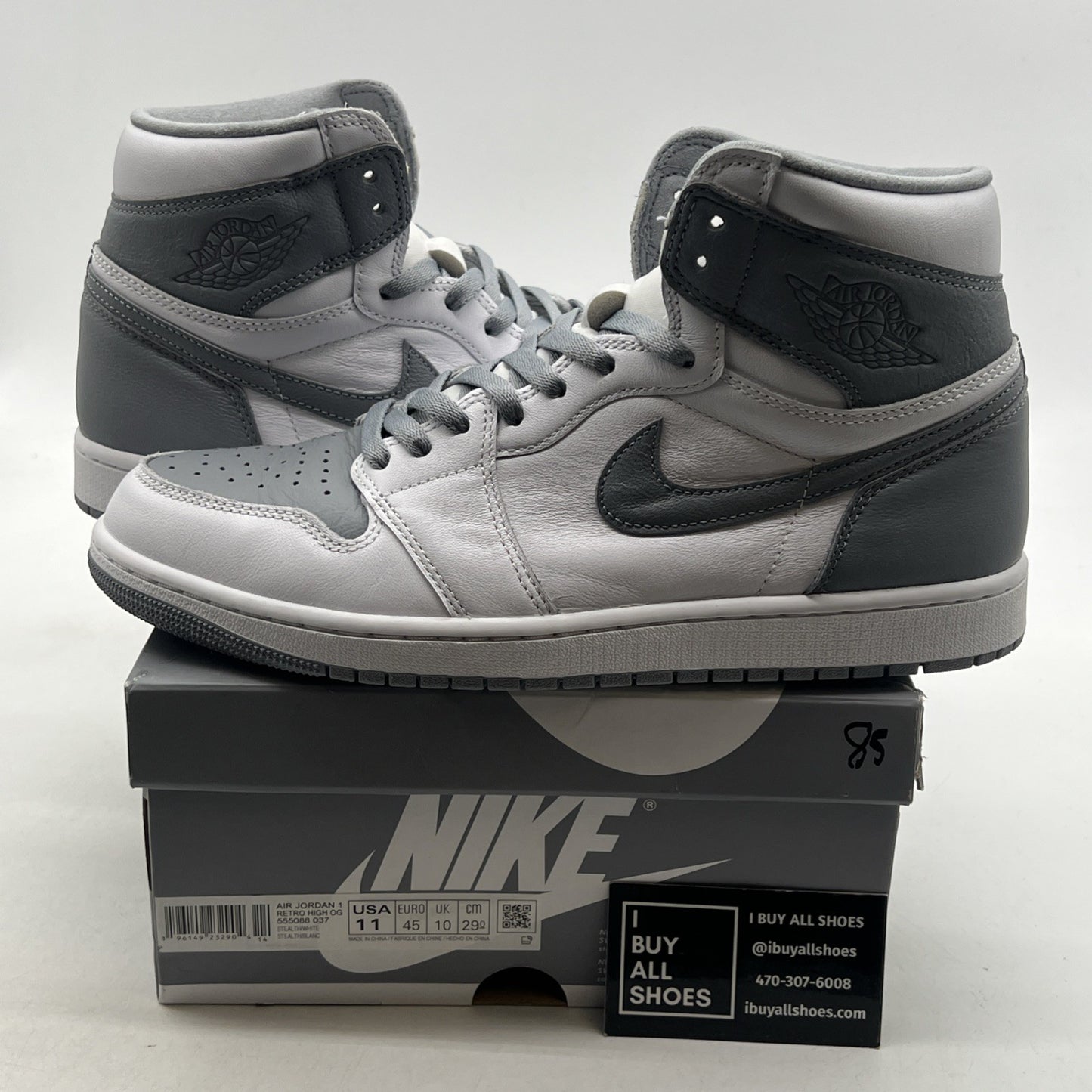 Size 11 - Air Jordan 1 Retro High OG Stealth (555088-037)