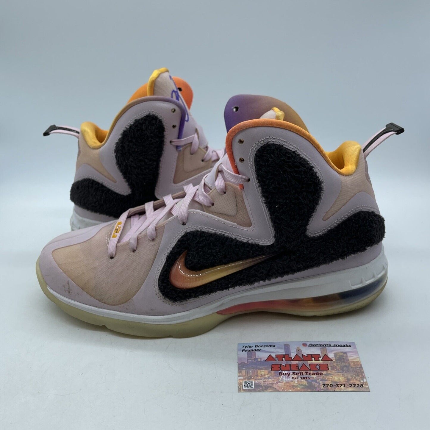 Size 10 - Nike LeBron 9 Regal Pink Brown Orange Suede Leather (DJ3908-600)