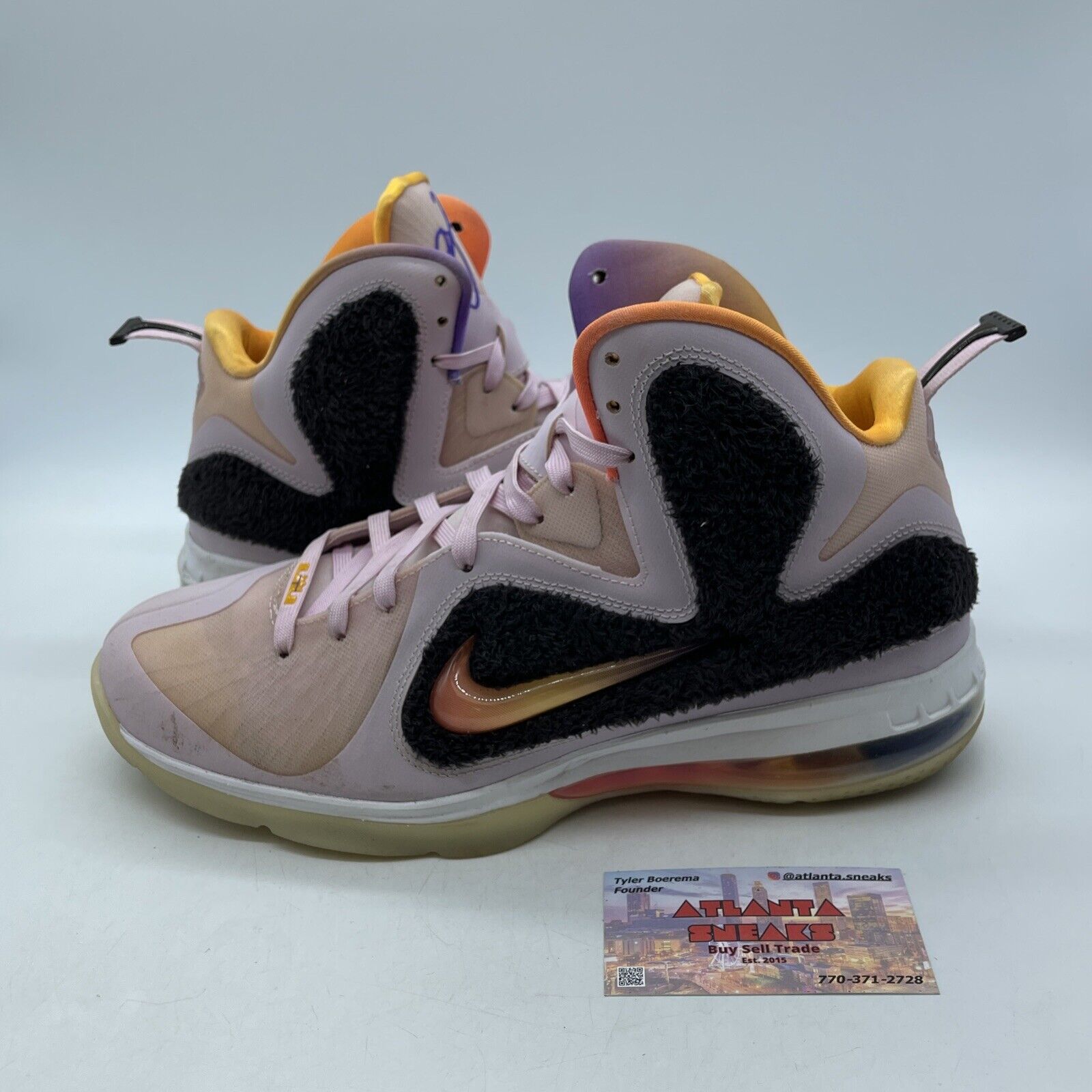 Size 10 - Nike LeBron 9 Regal Pink Brown Orange Suede Leather (DJ3908-600)