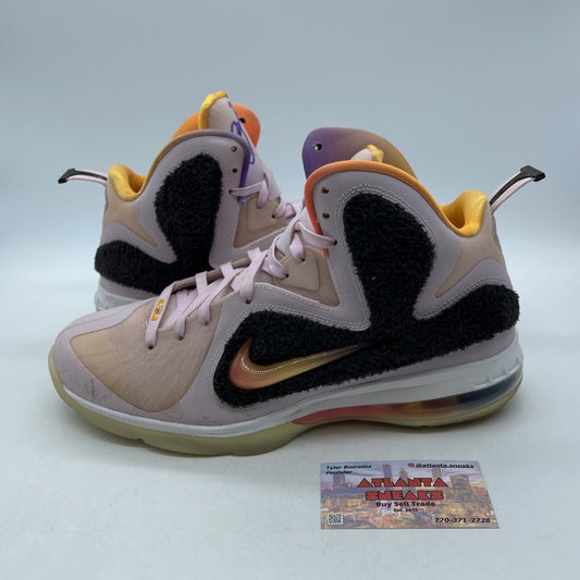 Size 10 - Nike LeBron 9 Regal Pink Brown Orange Suede Leather (DJ3908-600)
