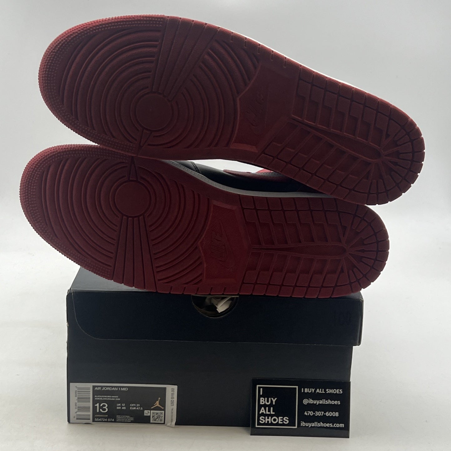 Size 13 - Air Jordan 1 Mid Banned 2020 (554724-074)