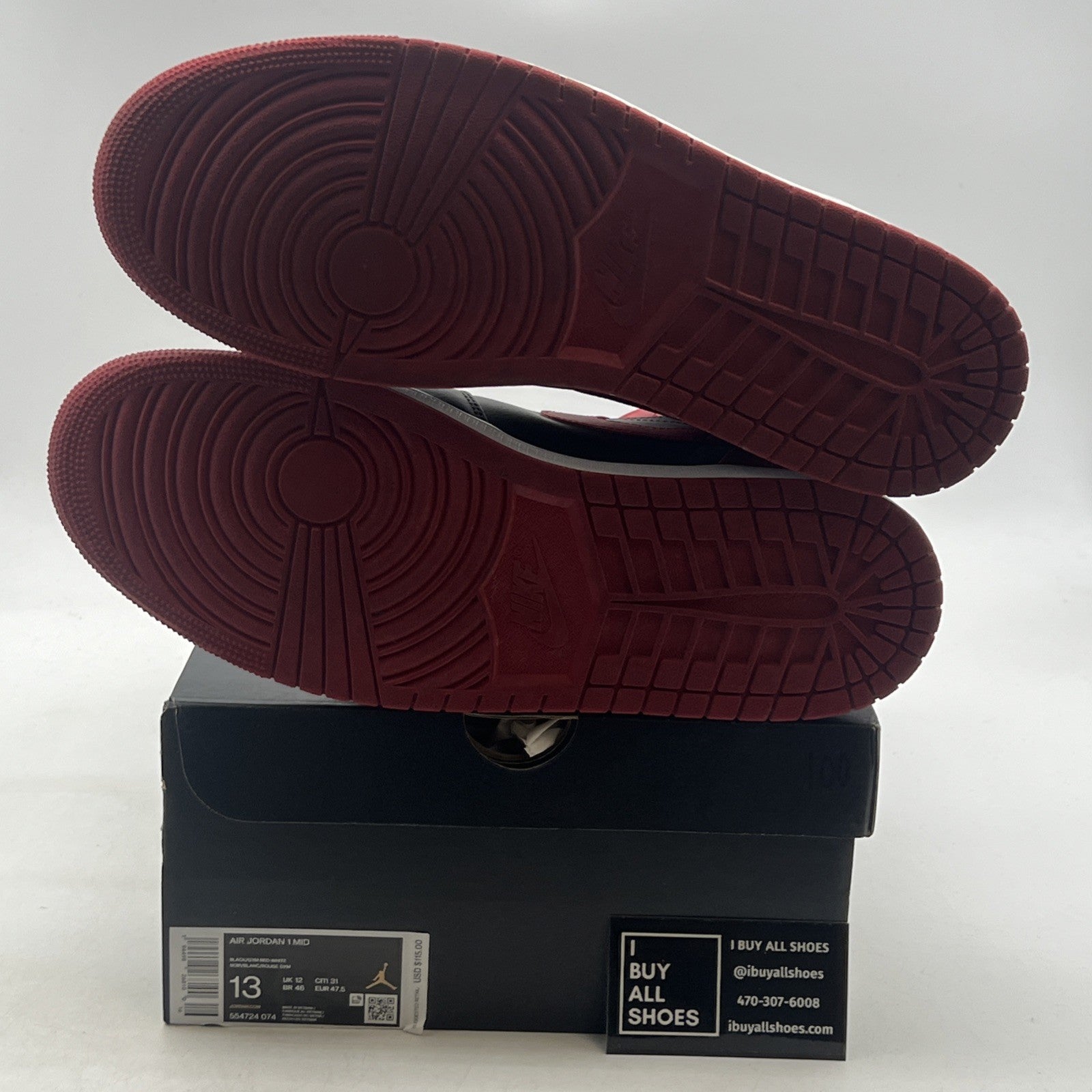 Size 13 - Air Jordan 1 Mid Banned 2020 (554724-074)