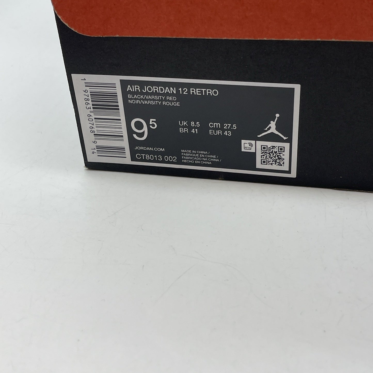 Size 9.5 - Air Jordan 12 Retro 2025 Flu Game Black Red Leather (CT8013-002)