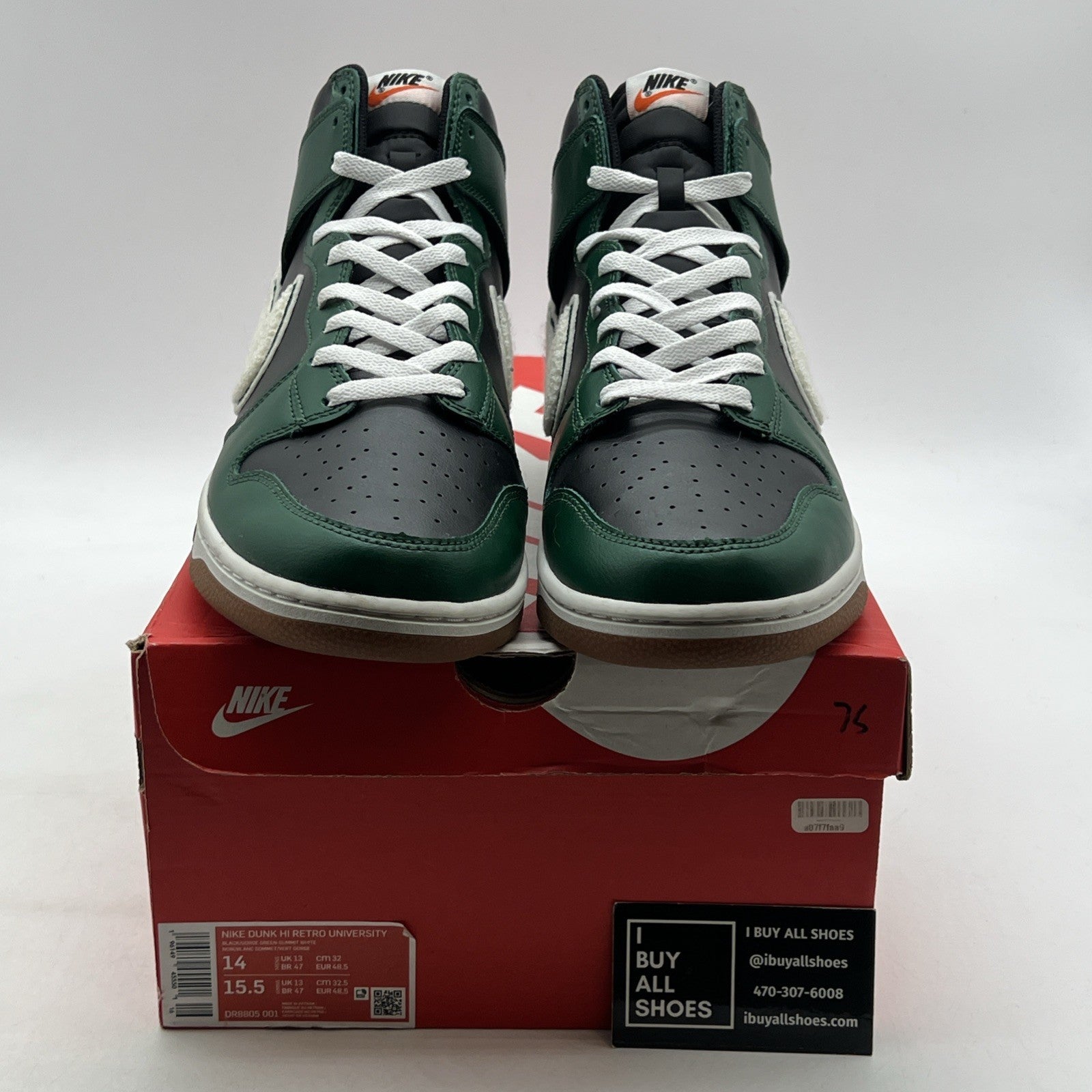 Size 14 - Nike Dunk High Chenille Swoosh - Gorge Green (DR8805-001)