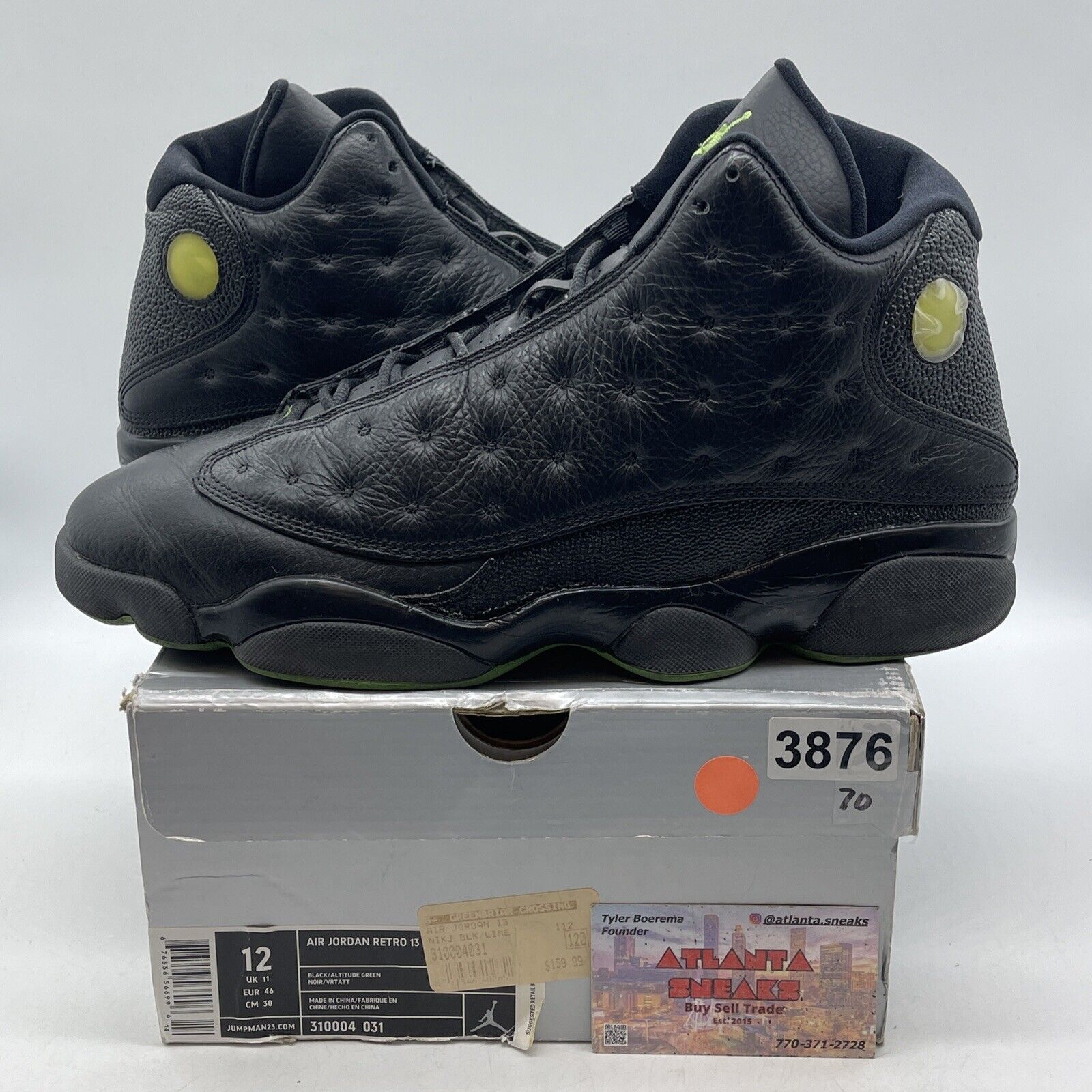 Size 12 - Air Jordan 13 Retro 2005 Altitude Black Leather (310004-031)