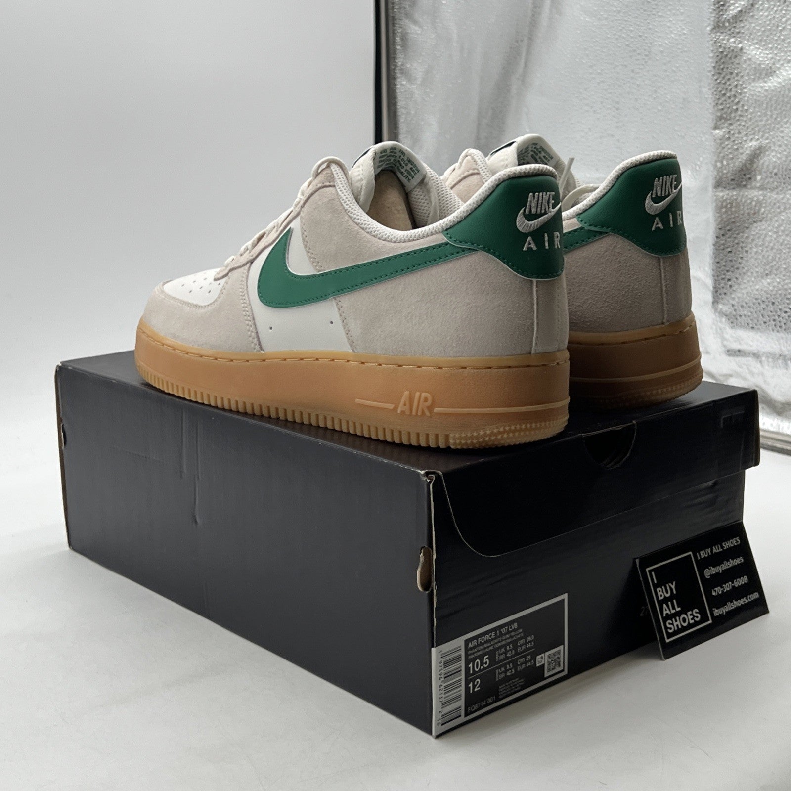 Size 10.5 - Nike Air Force 1 '07 LV8 Gum Pack - Phantom Malachite (FQ8714-001)