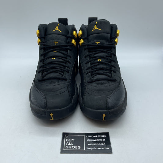 Size 10 - Jordan 12 Retro Mid Black Taxi Yellow Suede Leather (CT8013-071)