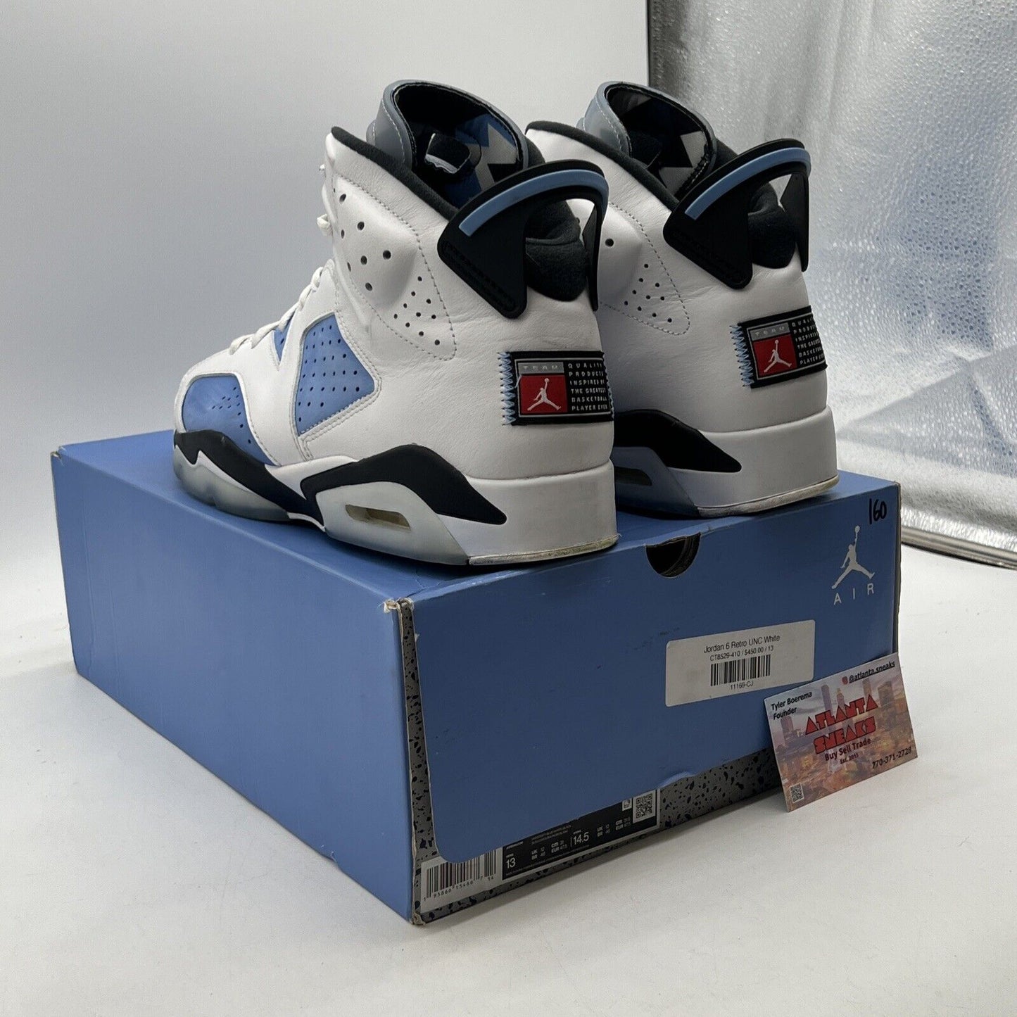 Size 13 - Jordan 6 Retro Mid UNC Home White Blue Leather Suede (CT8529-410)