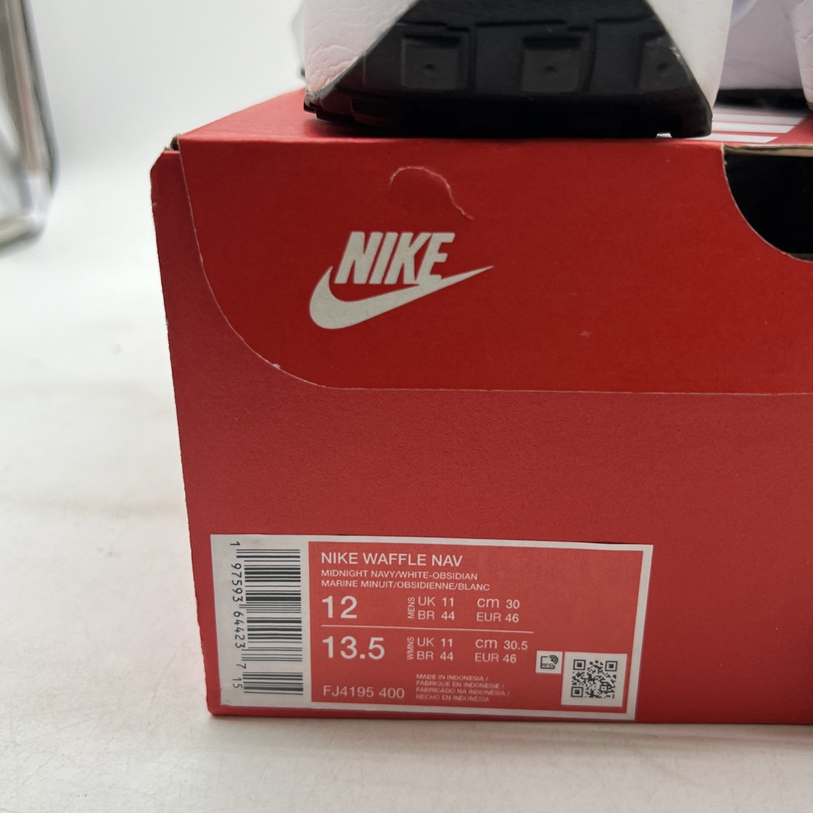 Size 12 - Nike Waffle NAV Shoes Casual Navy Blue White (FJ4195-400)