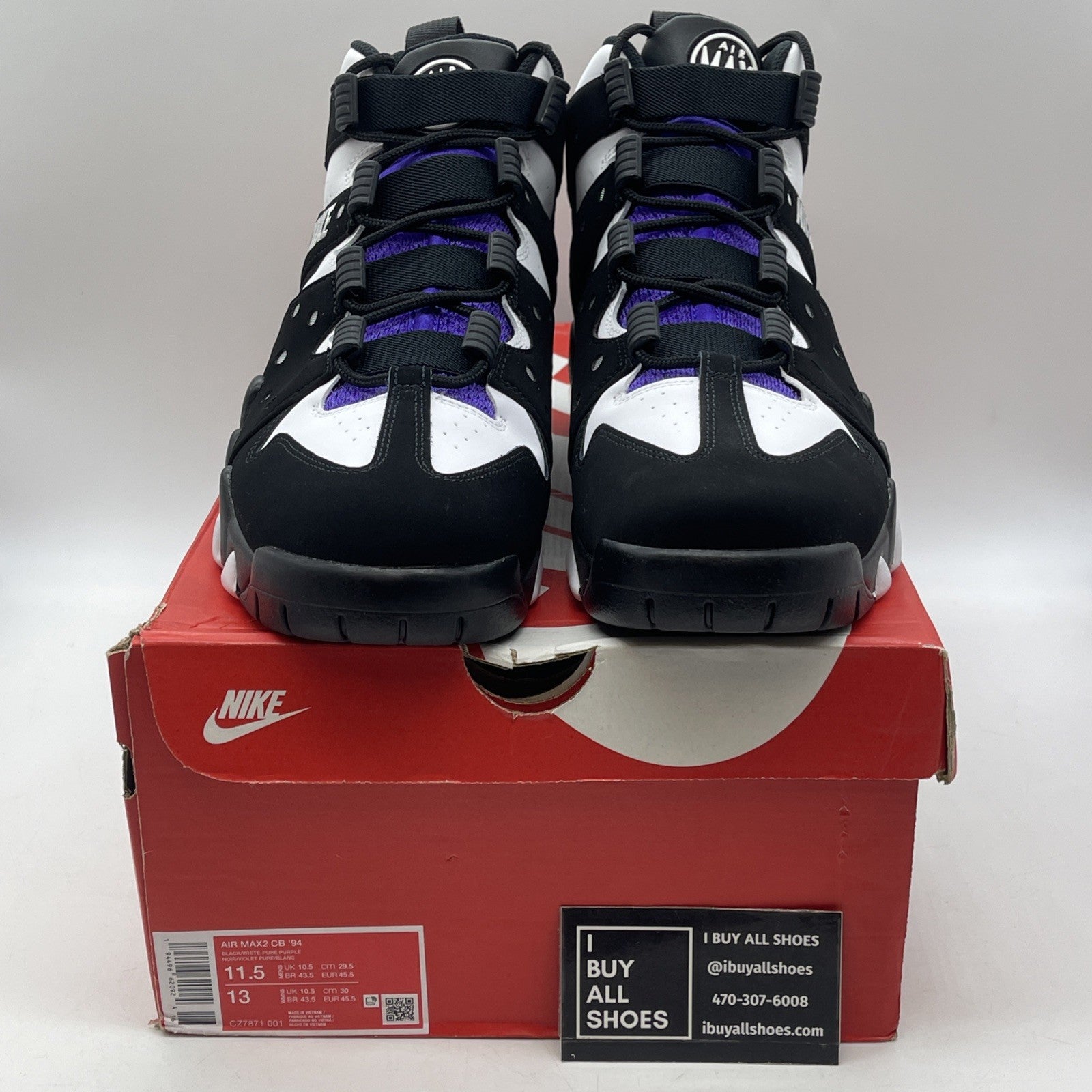 Size 11.5 - Nike Air Max 2 CB 94 Retro 2020 Black Purple (CZ7871–001)