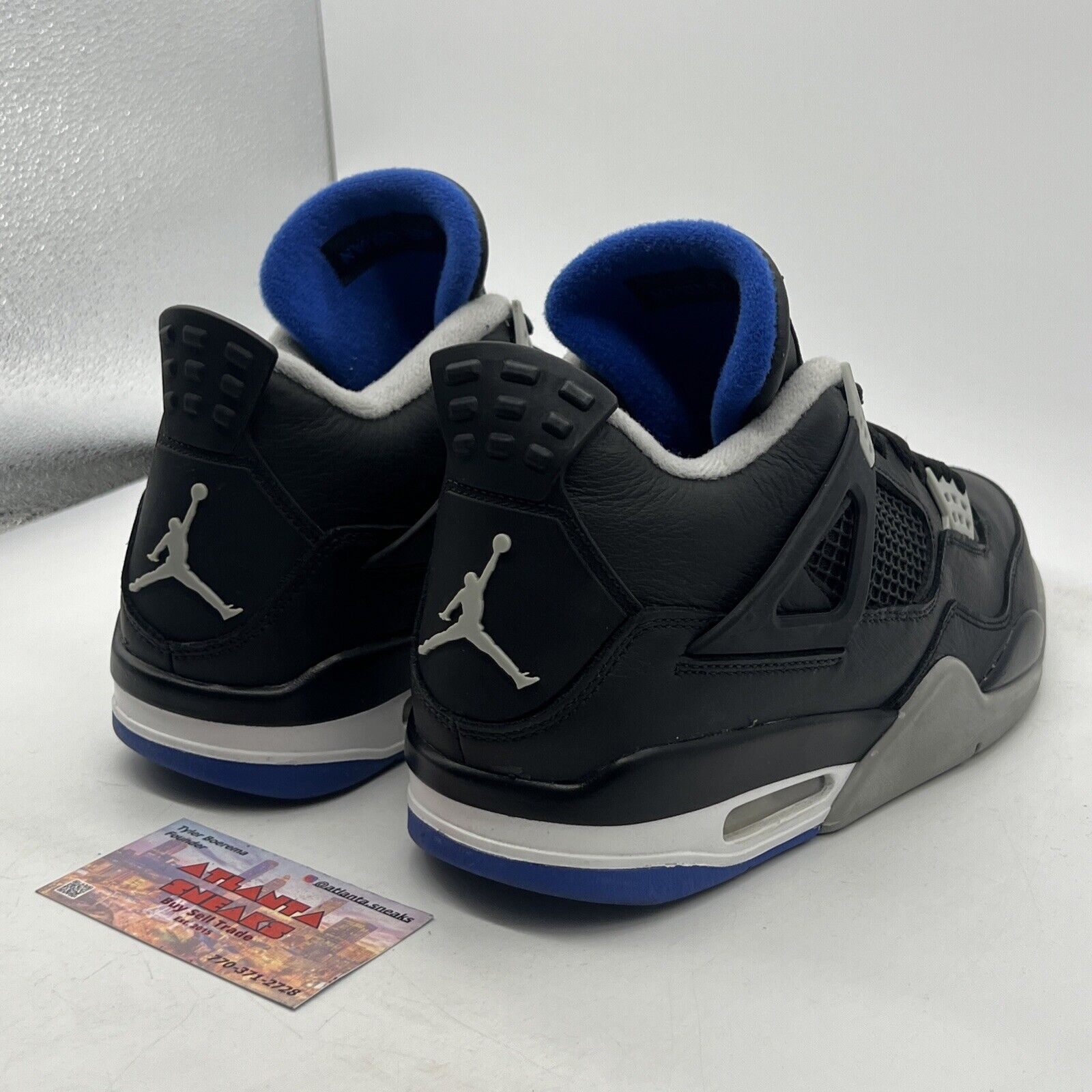 Size 10 - Jordan 4 Retro Motorsports Alternate 2017 Black Grey White 308497-006
