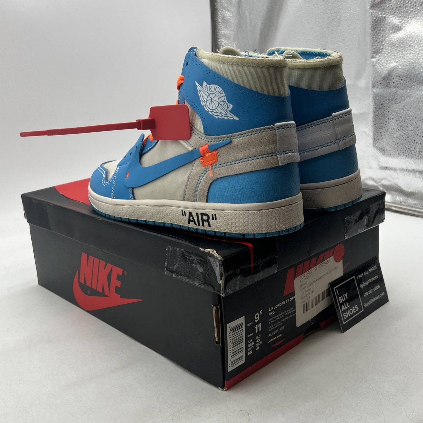 Size 9.5 - Air Jordan 1 Retro OG x Off-White High UNC (AQ0818-148)