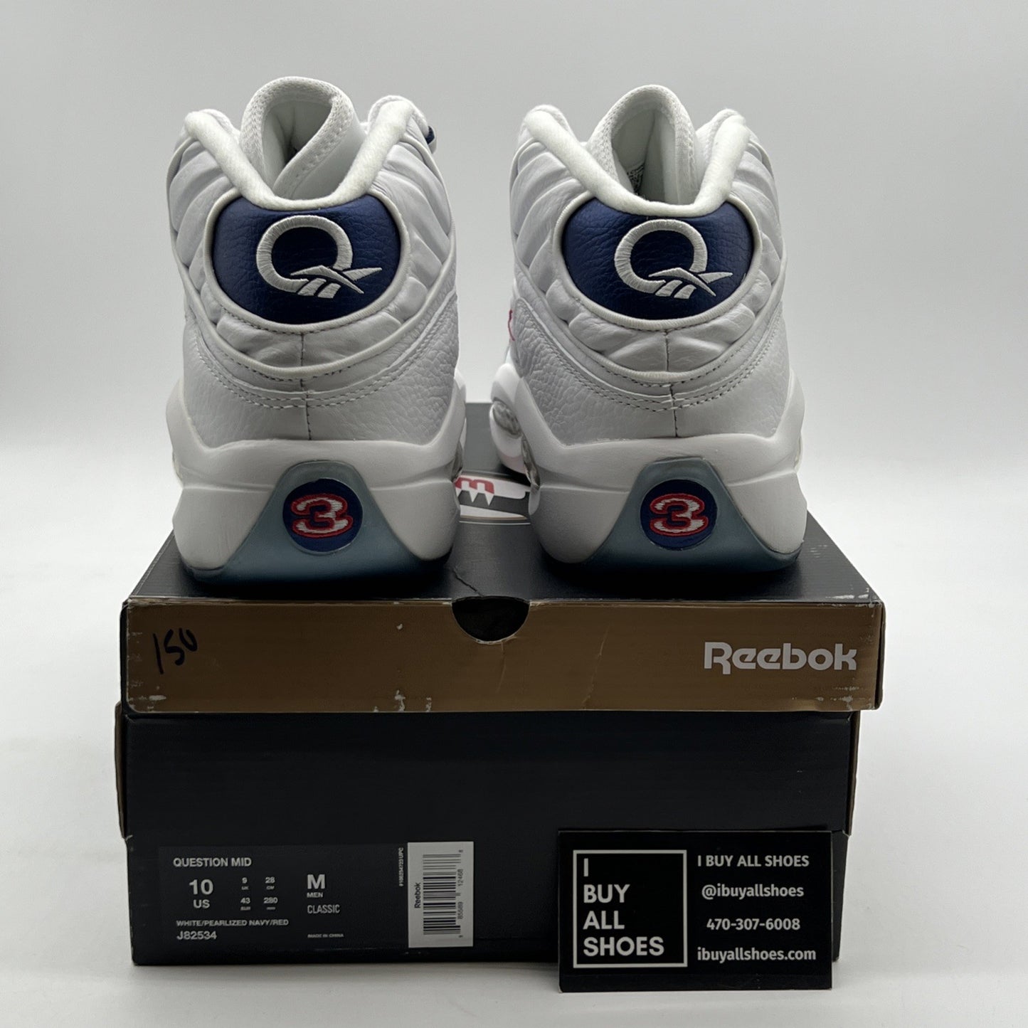 Size 10 - Reebok Question Mid 2016 White (J82534)