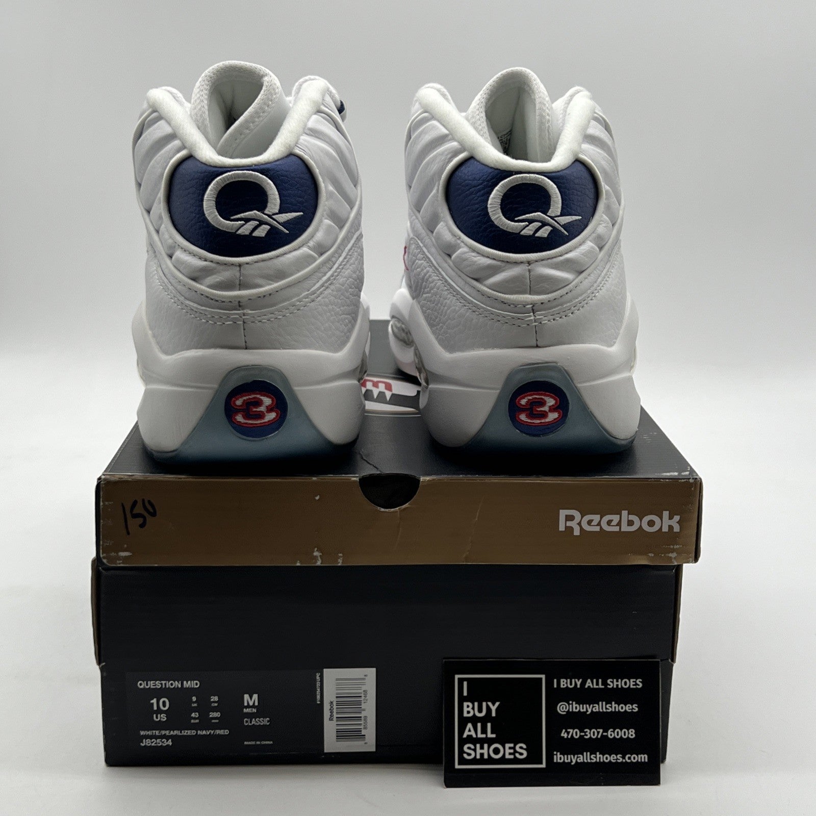 Size 10 - Reebok Question Mid 2016 White (J82534)