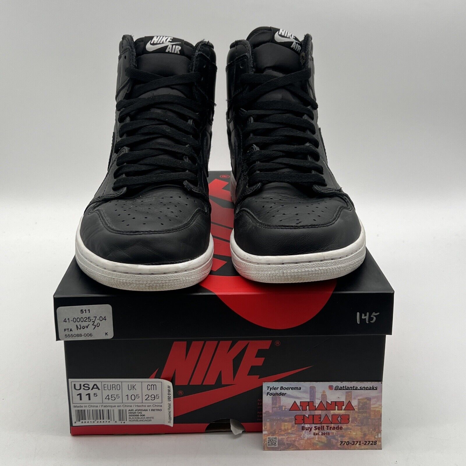 Size 11.5 - Air Jordan 1 Retro OG High Cyber Monday Leather (555088-006)