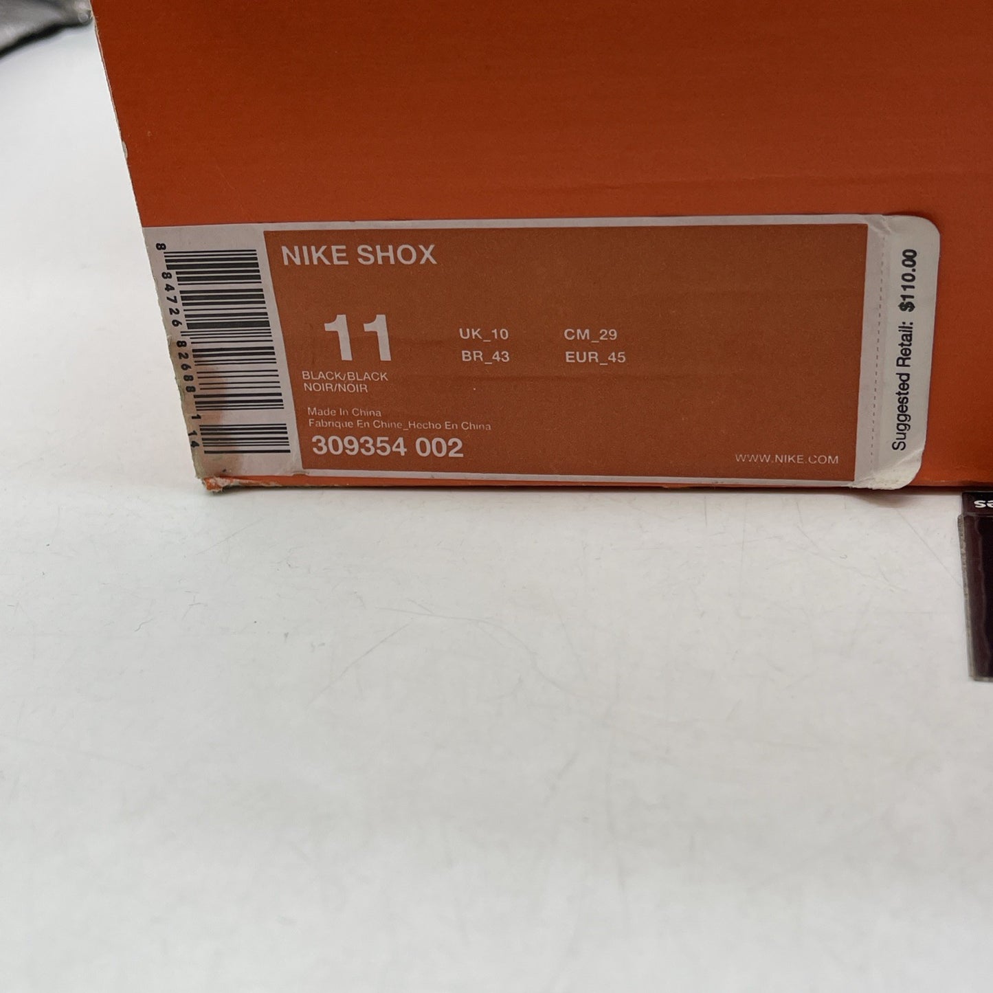 Size 11 - Nike Shox Black Gum (309354-002)