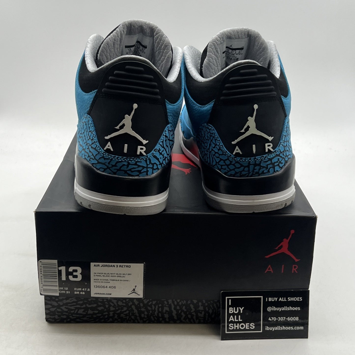 Size 13 - Air Jordan 3 Retro Powder Blue (136064-406)