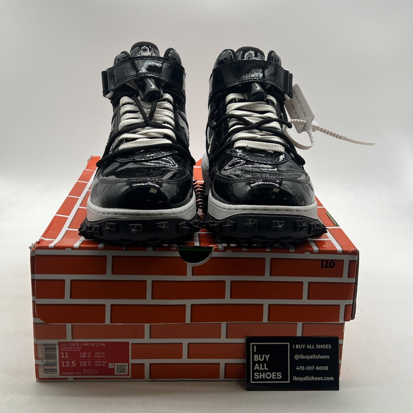 Size 11 - Nike Off-White x Air Force 1 SP Leather Mid Sheed (DR0500-001)