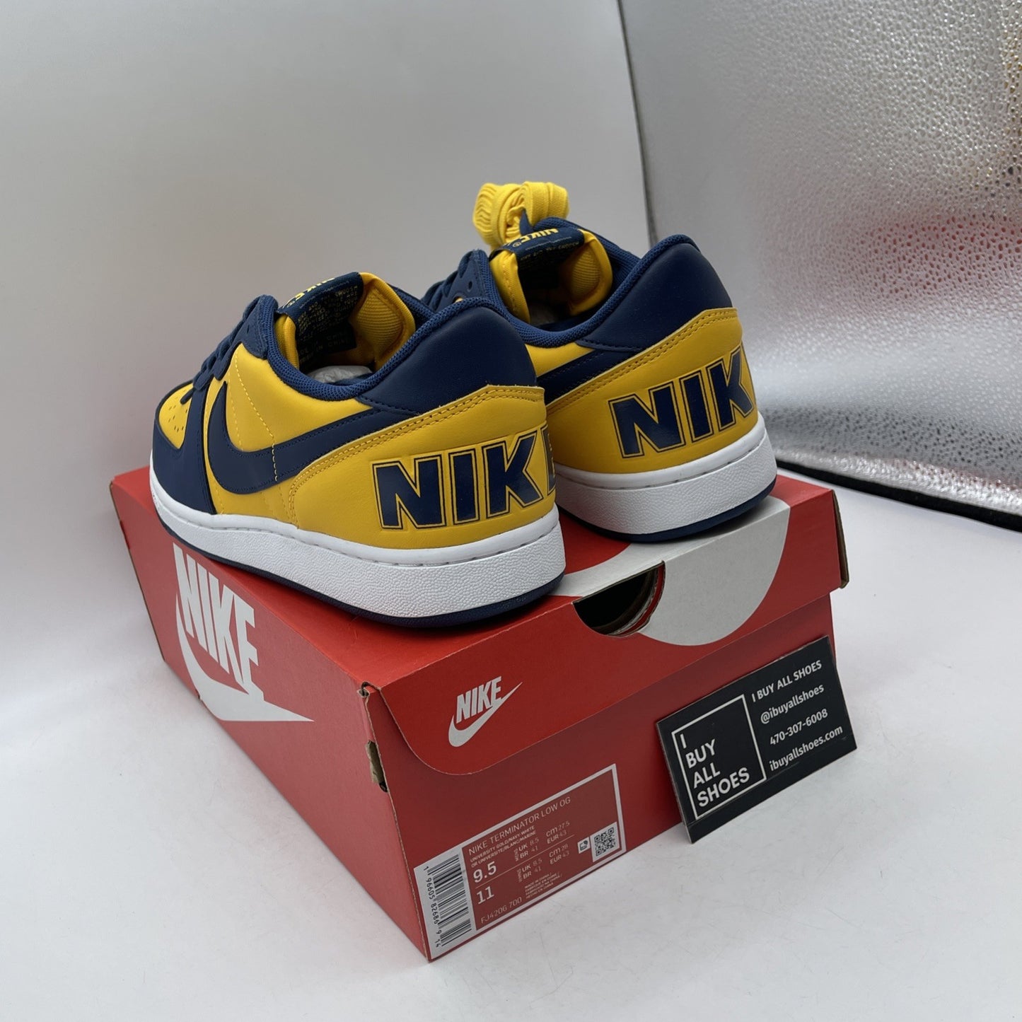 Size 9.5 - Nike Terminator Low "University Gold and Navy" (FJ4206-700)