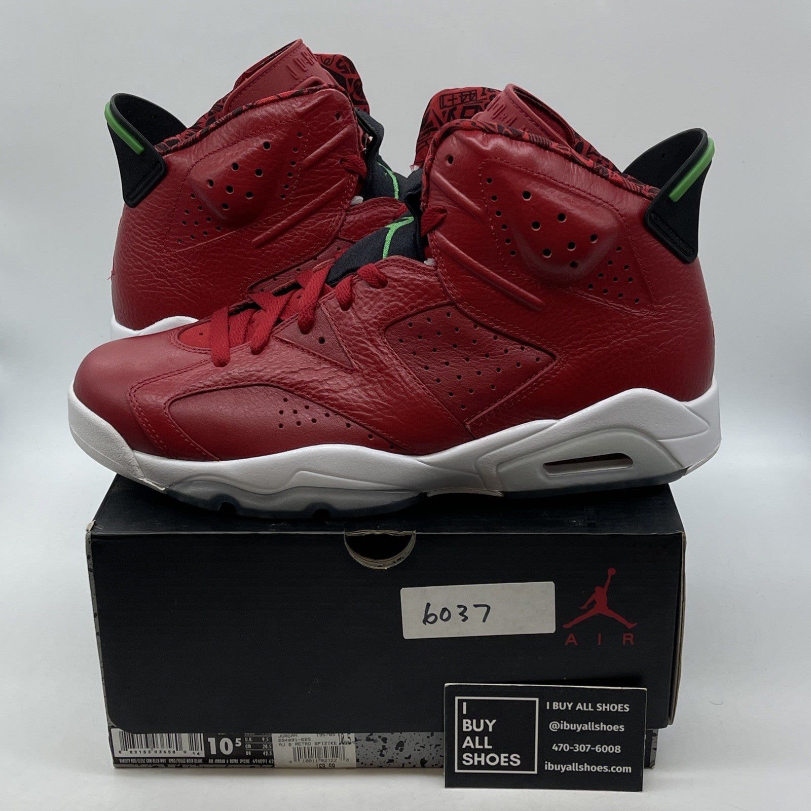 Size 10.5 - Air Jordan 6 Spizike History of Jordan Red Leather (694091-625)