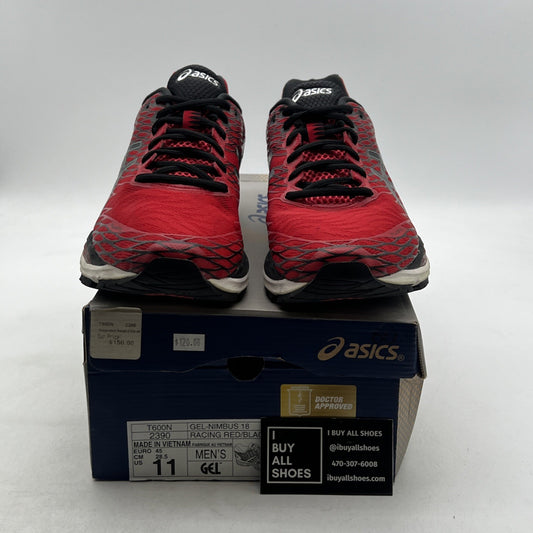 Size 11 - ASICS Gel-nimbus 18 Fluidfit Red And Black Trainers (T600N-2390)