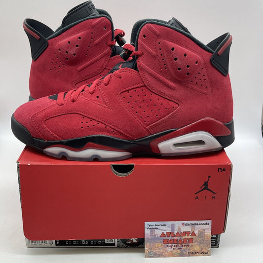 Size 11 - Air Jordan 6 Retro Toro Bravo Black Red Suede Leather (CT8529-600)