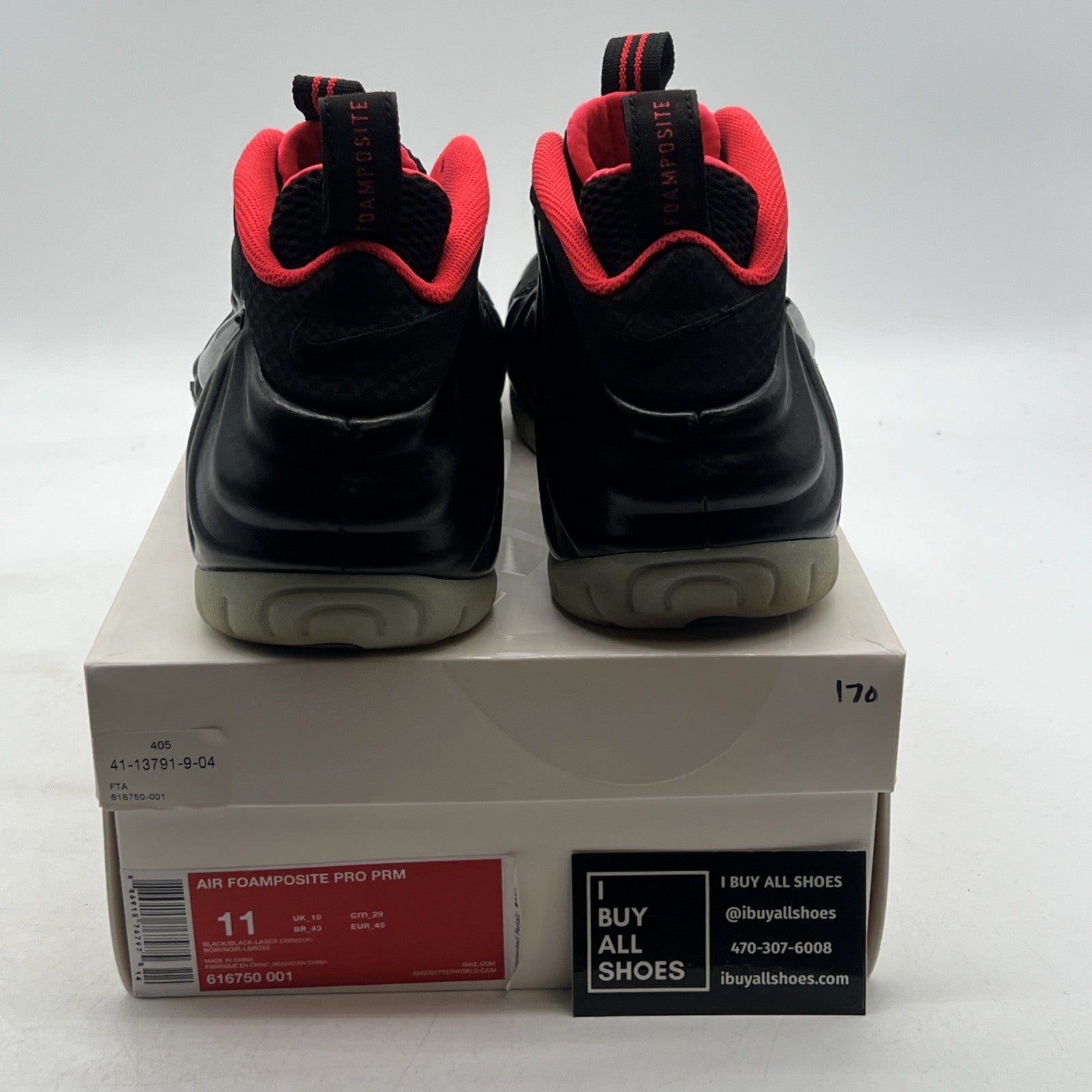 Size 11 - Nike Air Foamposite Pro Black Solar (616750-001) Laser Crimson
