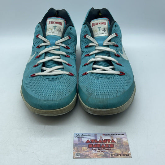 Size 13- Nike Kobe 9 EM Dusty Cactus Blue White Red Black (646701-316)