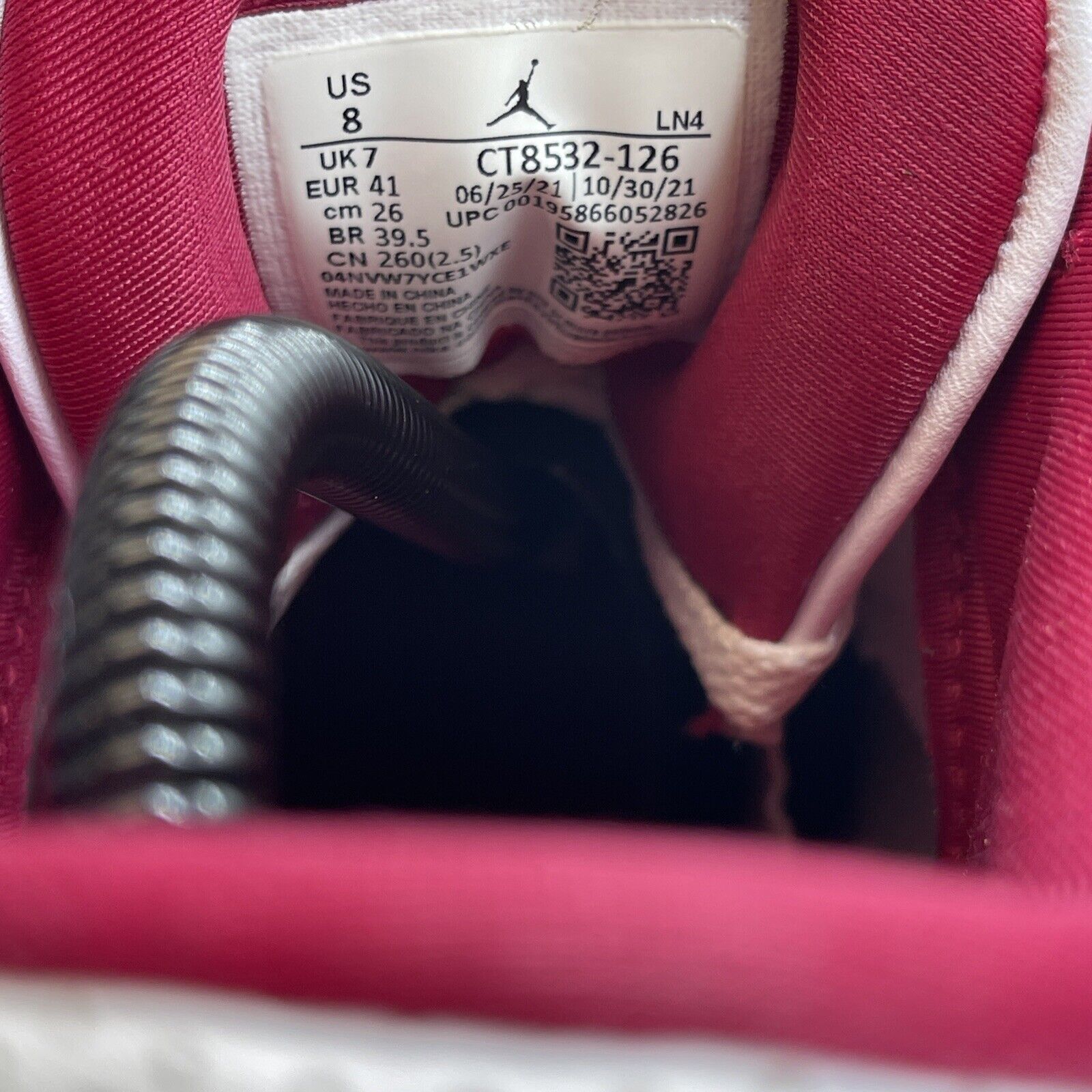 Size 8 - Jordan 3 Retro Mid Cardinal Red White Suede Leather (CT8532-126)