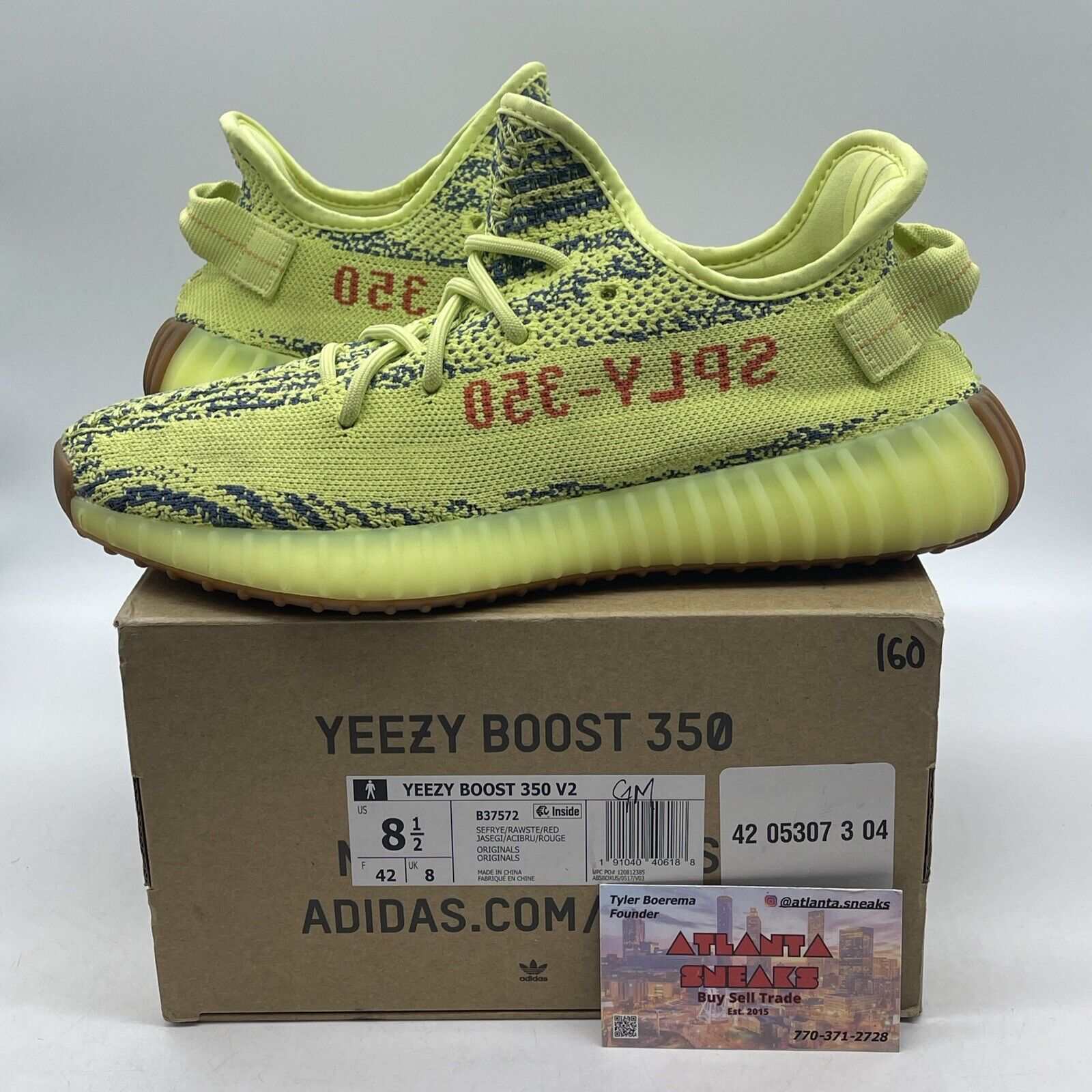 Size 8.5 - adidas Yeezy Boost 350 V2 Low Semi Frozen Yellow (B37572)