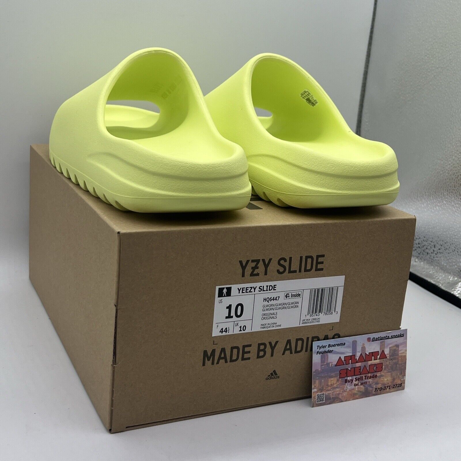 Men's adidas Yeezy Slide Glow Green/Glow Green/Glow Green (HQ6447)