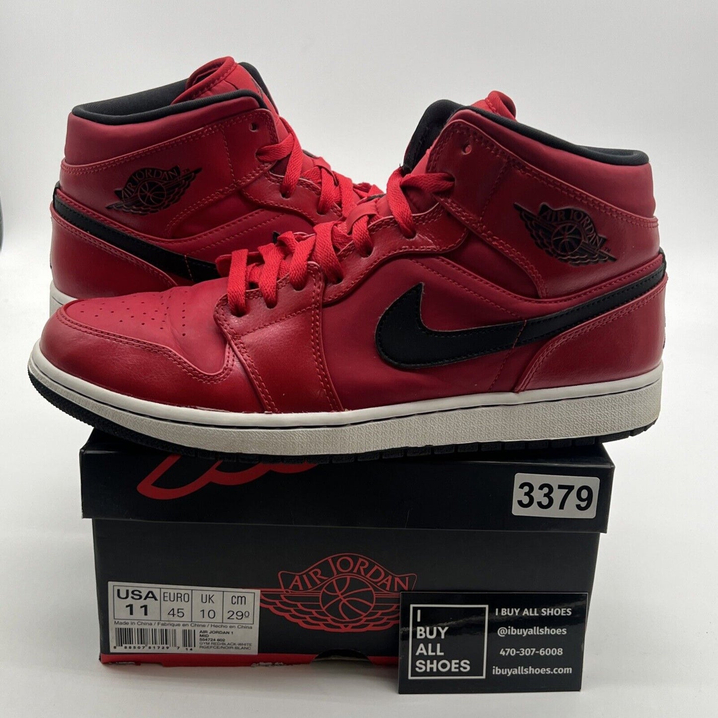 Size 11 - Air Jordan 1 Retro Mid Gym Red (554724-602)