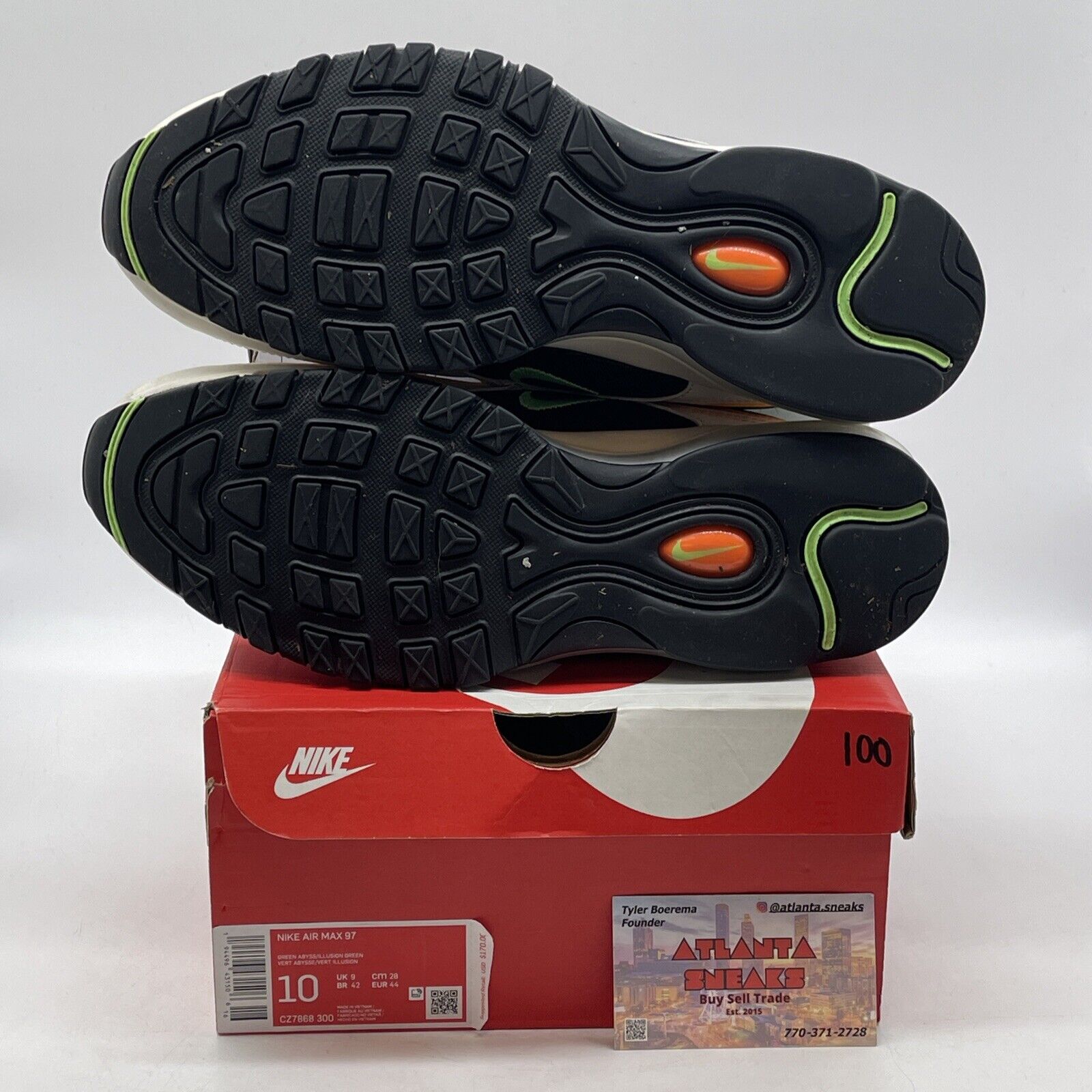 Size 10 - Nike Air Max 97 Green Abyss Illusion Green Black White (CZ7868-300)