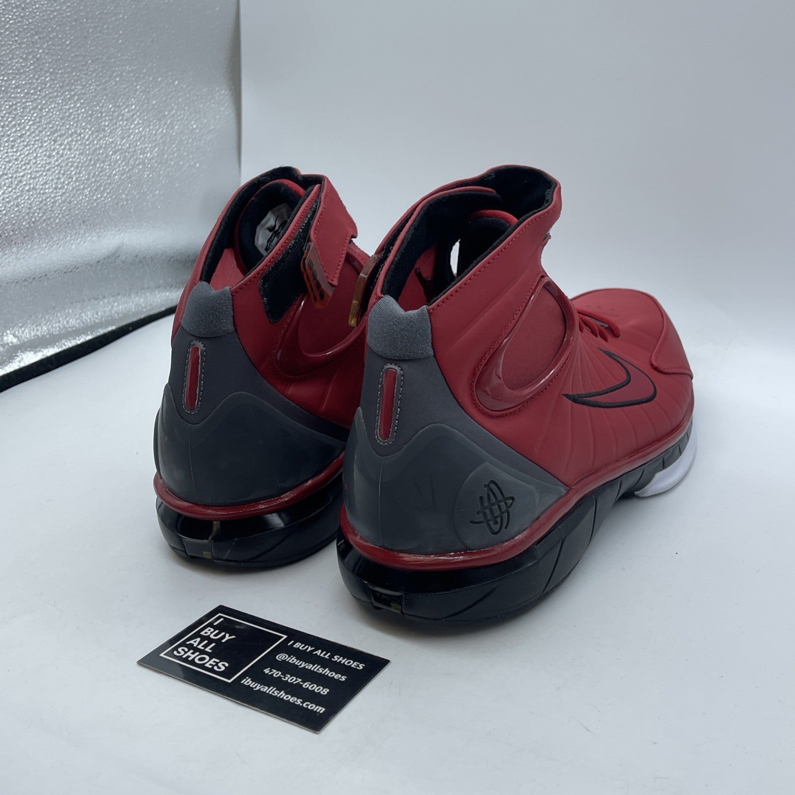 Size 13 - Nike Air Zoom Huarache 2k4 Varsity Red Black Leather (511425 661)