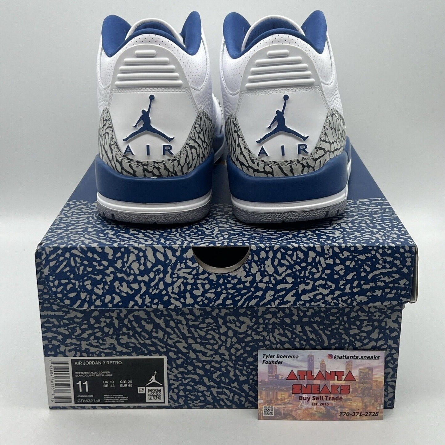 Size 11 - Jordan 3 Retro Mid Washington Wizards Brand New Og All White