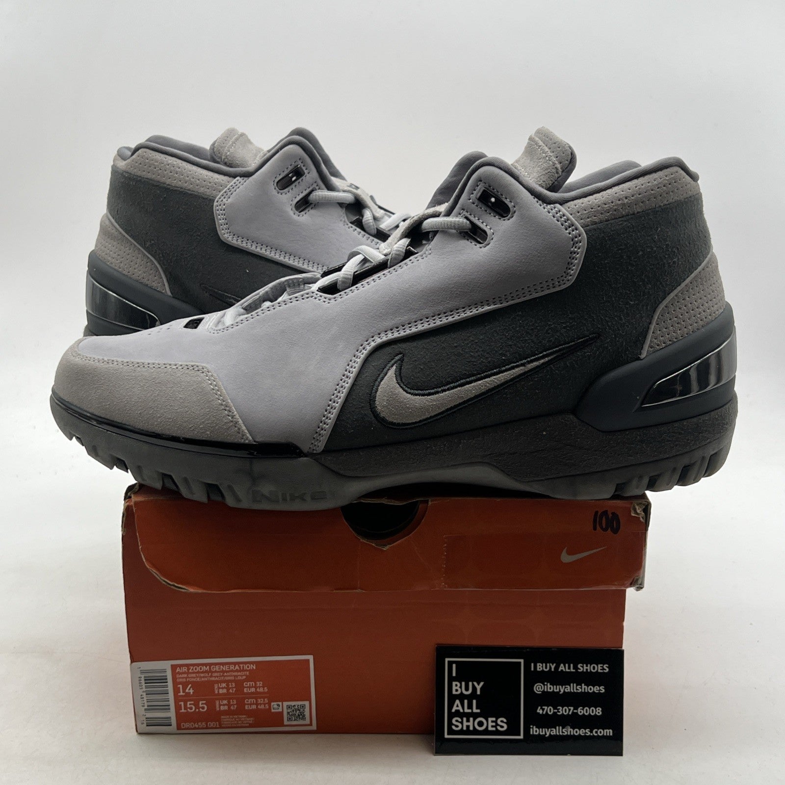 Size 14 - Nike Air Zoom Generation Retro Dark Grey (DR0455-001)