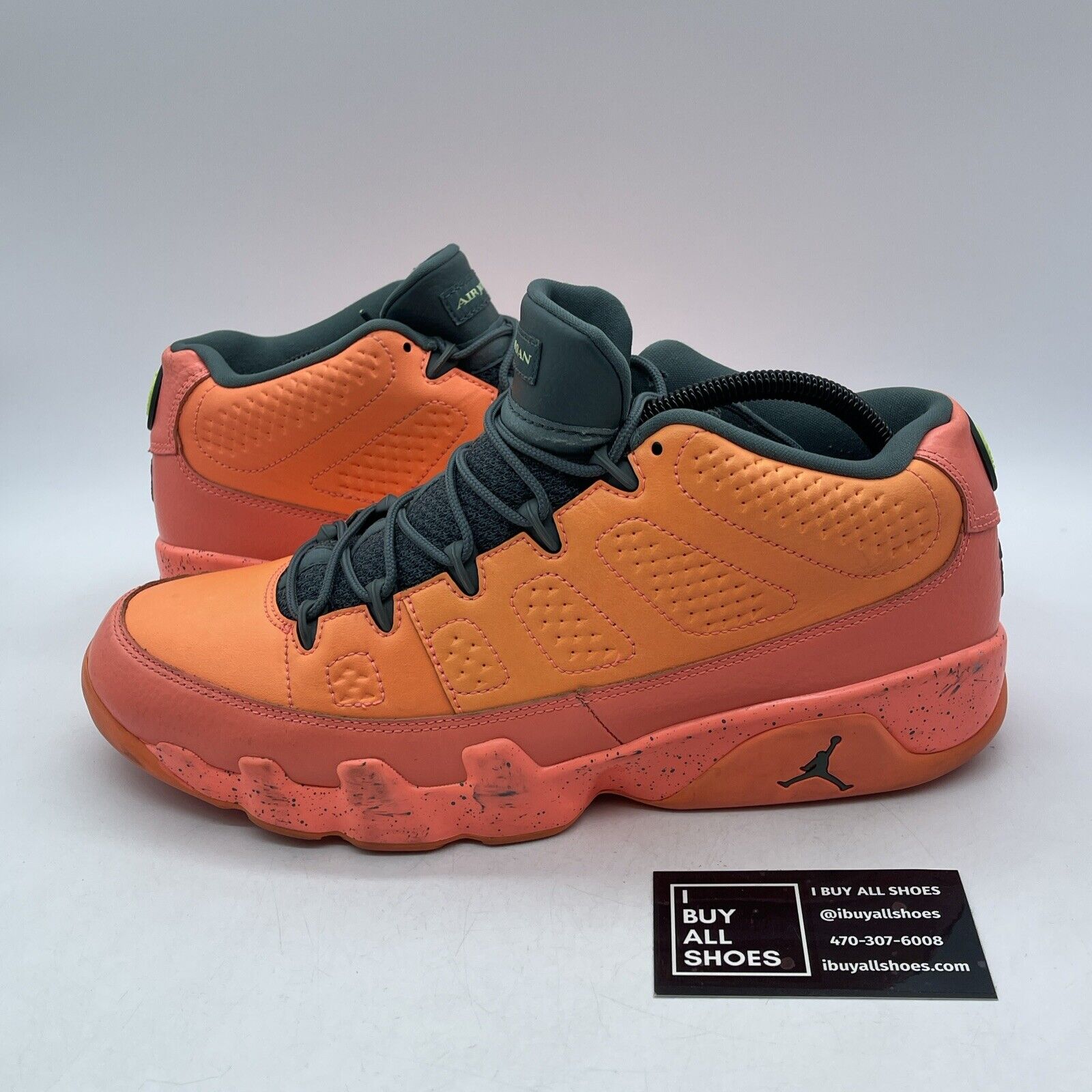 Size 11.5 - Air Jordan 9 Low Bright Mango Orange Grey Leather Suede (832822-805)