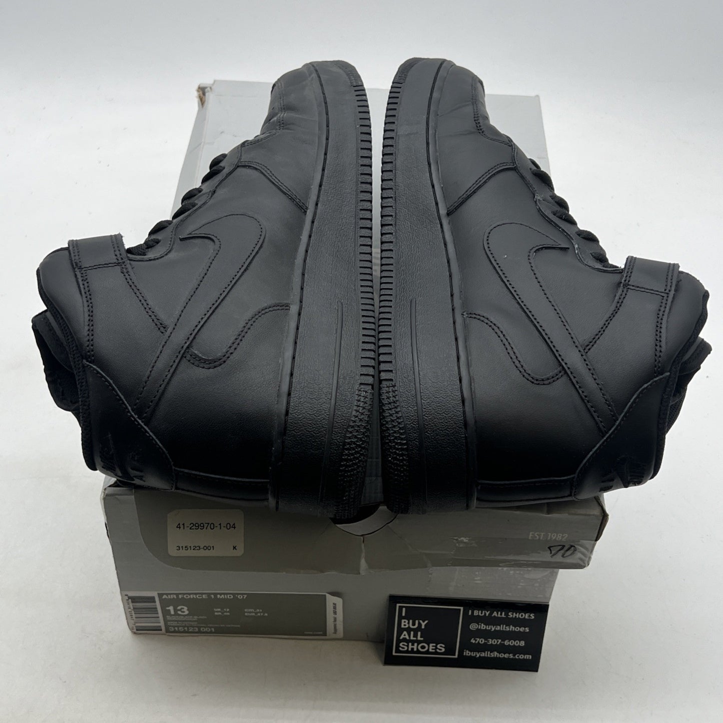 Size 13 - Nike Air Force 1 '07 Mid Triple Black (315123-001)