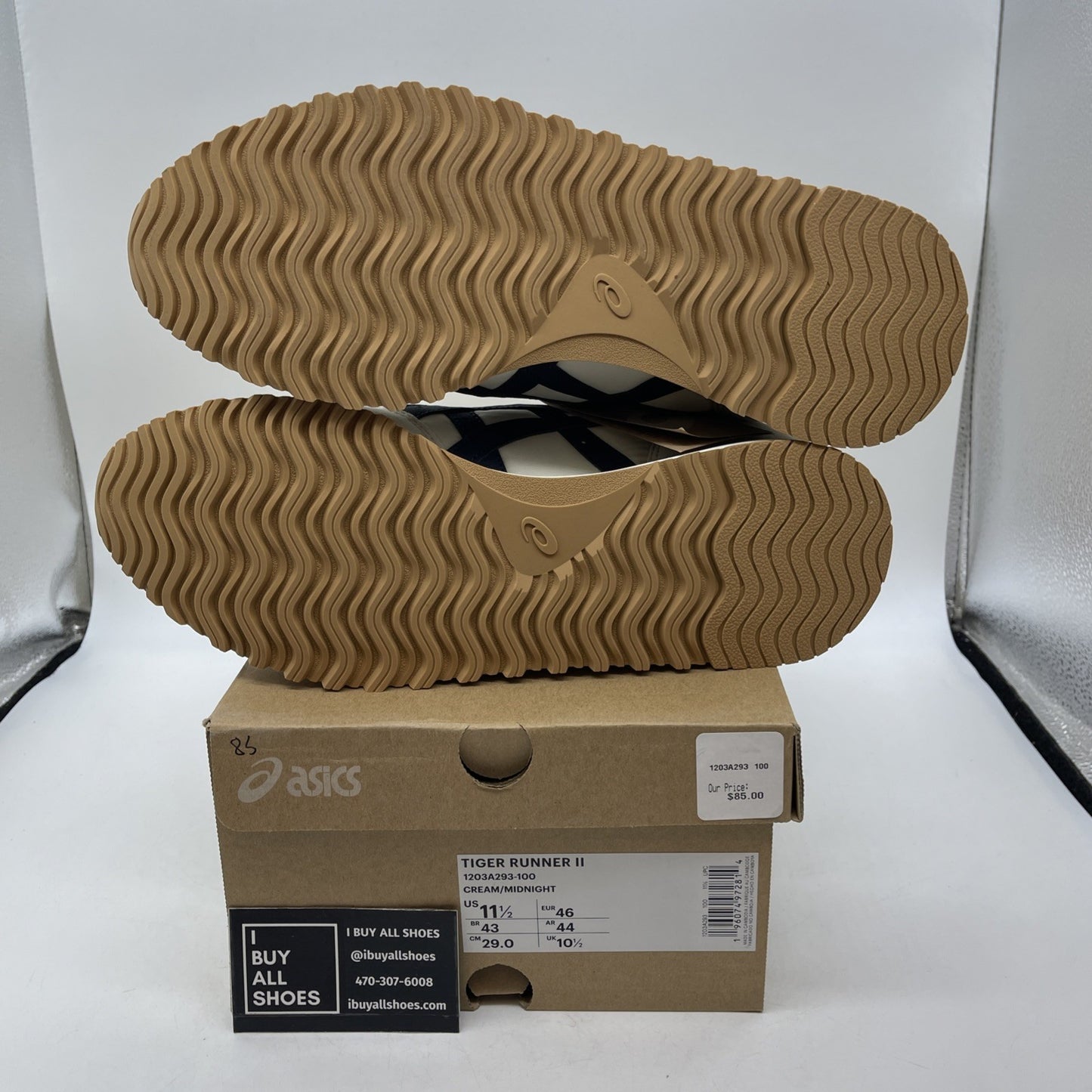 Size 11.5 - Asics Tiger Runner 2 Cream Midnight (1203A293-100)