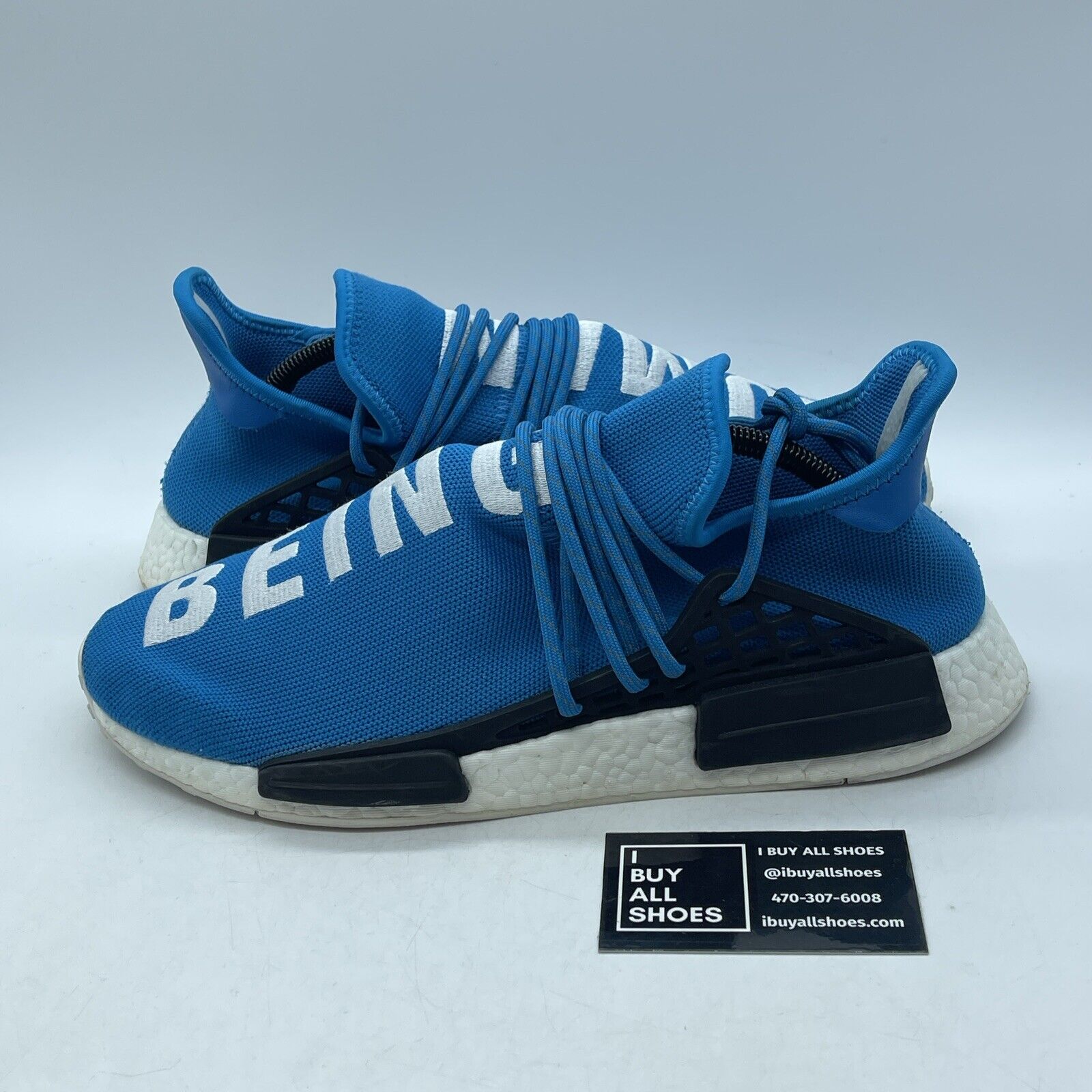 Size 11 - adidas Pharrell x NMD Human Race Blue White Black (BB0618)